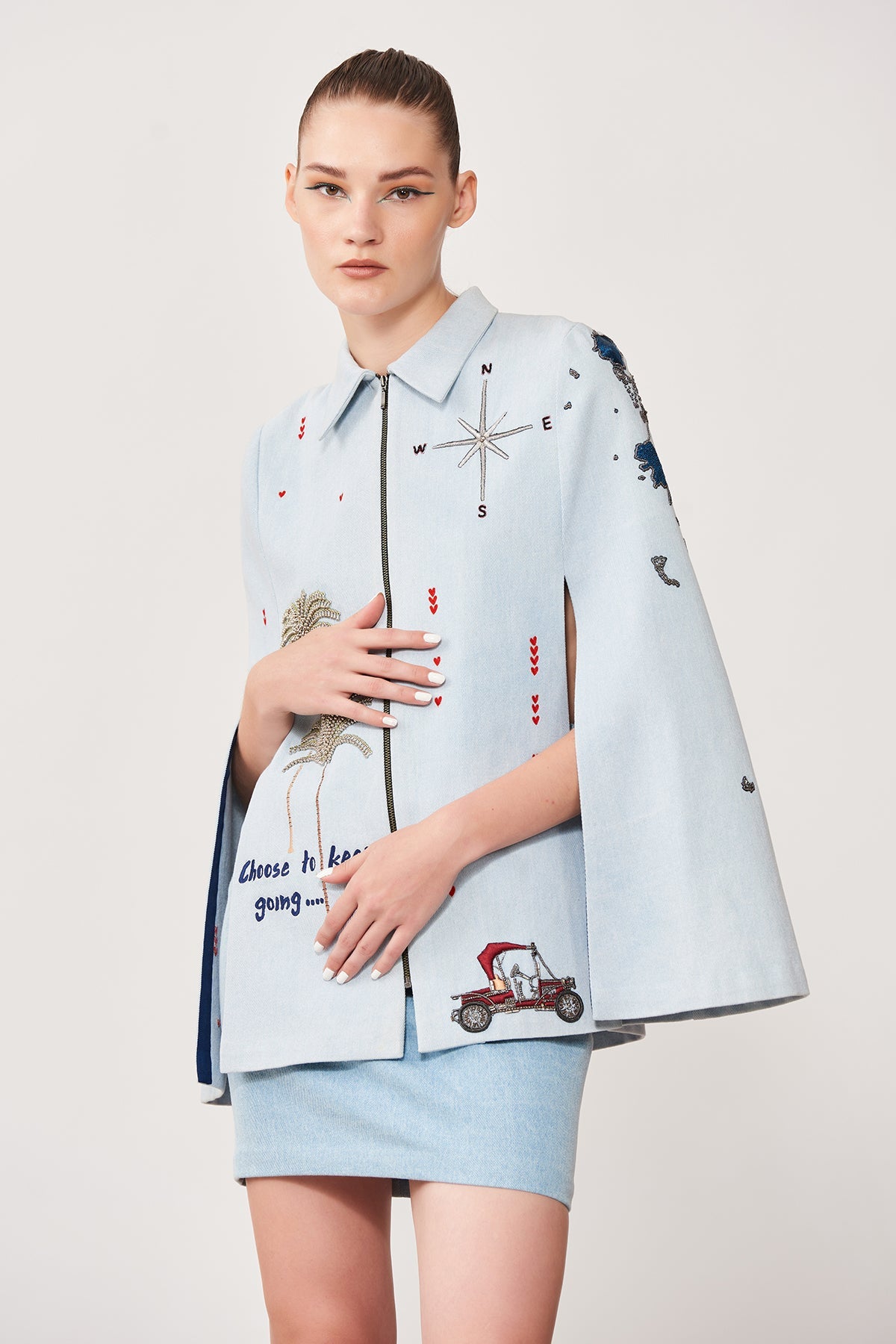 Choose to Keep Going Cape With Mini Skirt