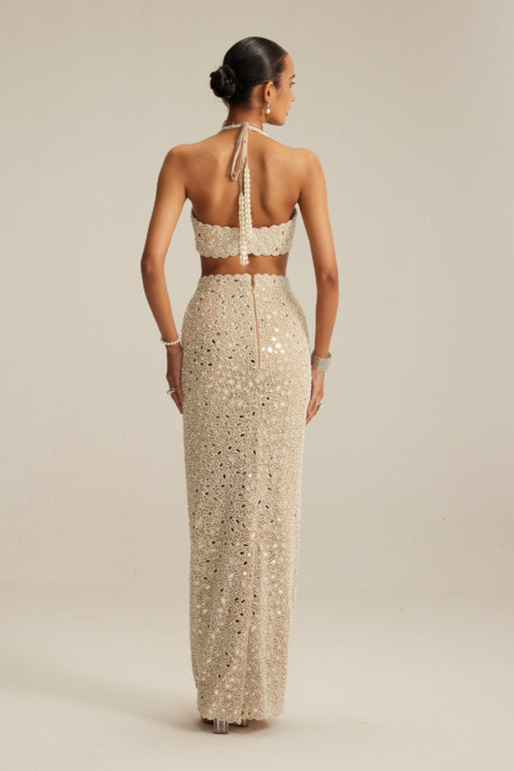 Light Beige Pencil Skirt