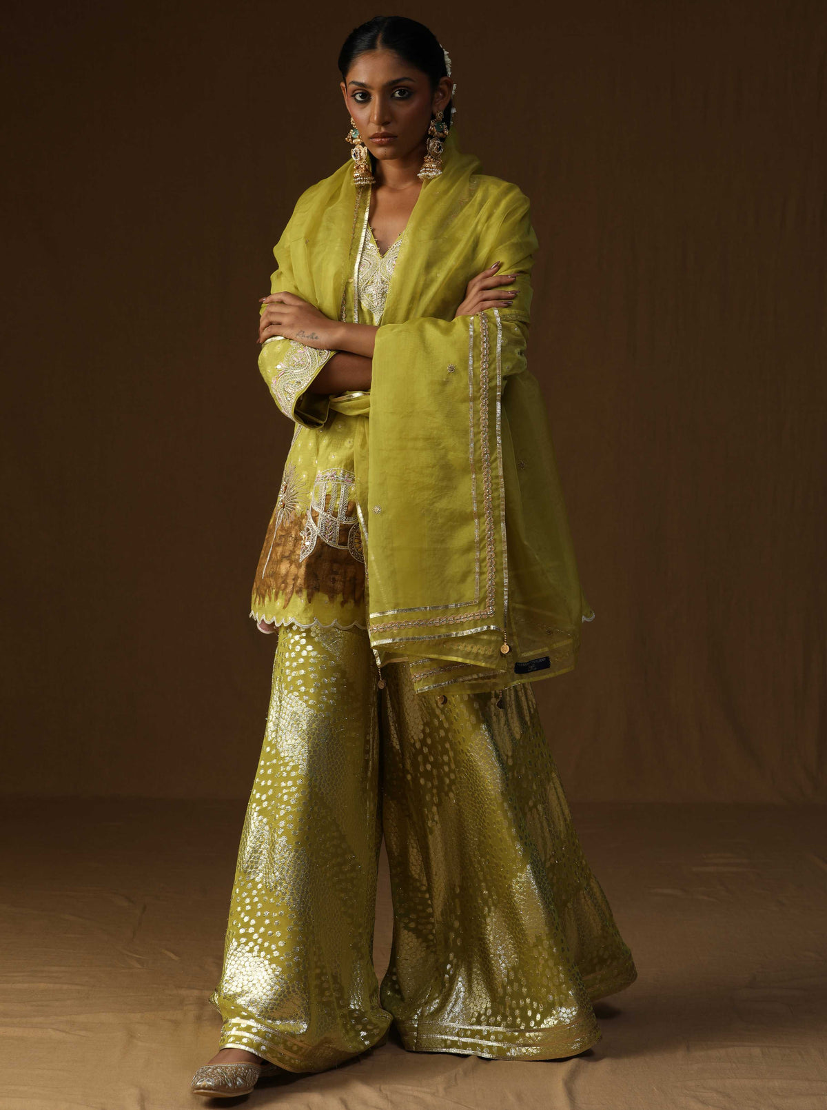Noor Gul lime Sharara Set