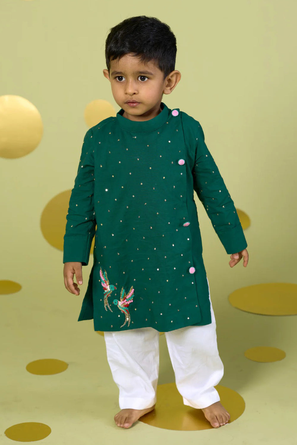 GREEN BIRD KURTA SET