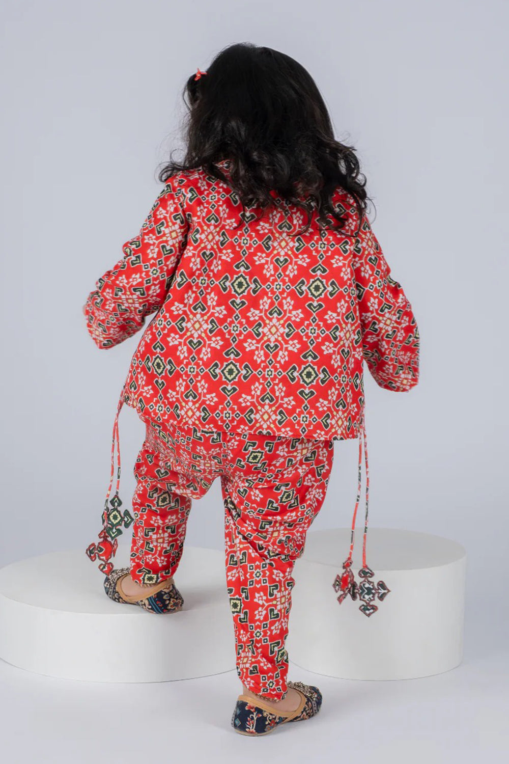 RED PATOLA DHOTI SET