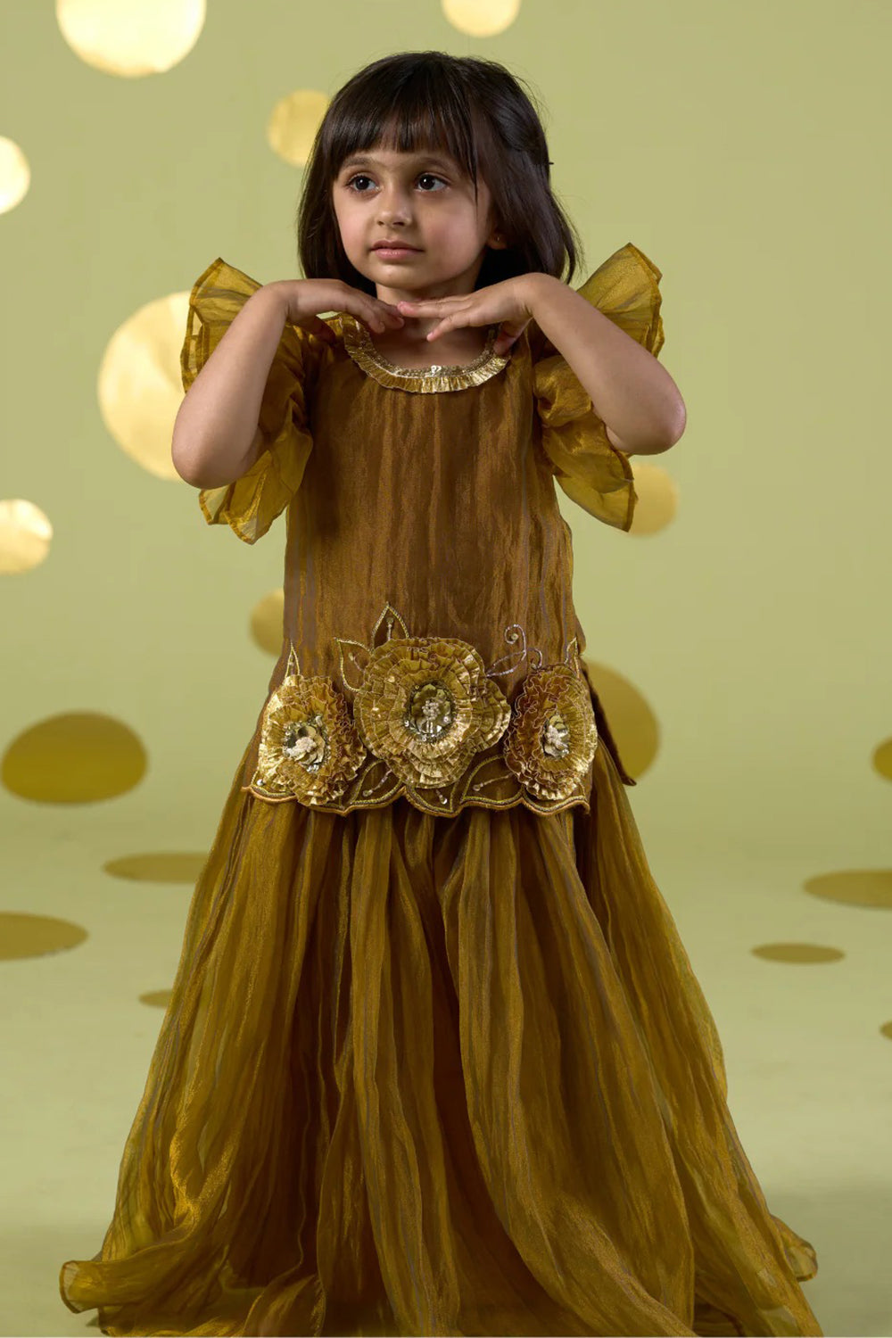 YELLOW GOTA SHARARA SET