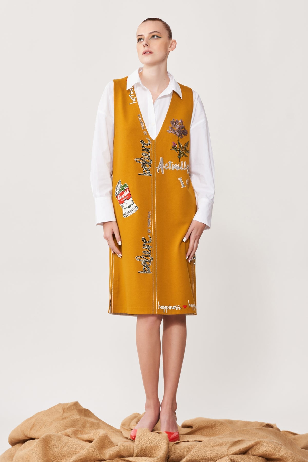 Choose Happy Sleeveless Shift Dress