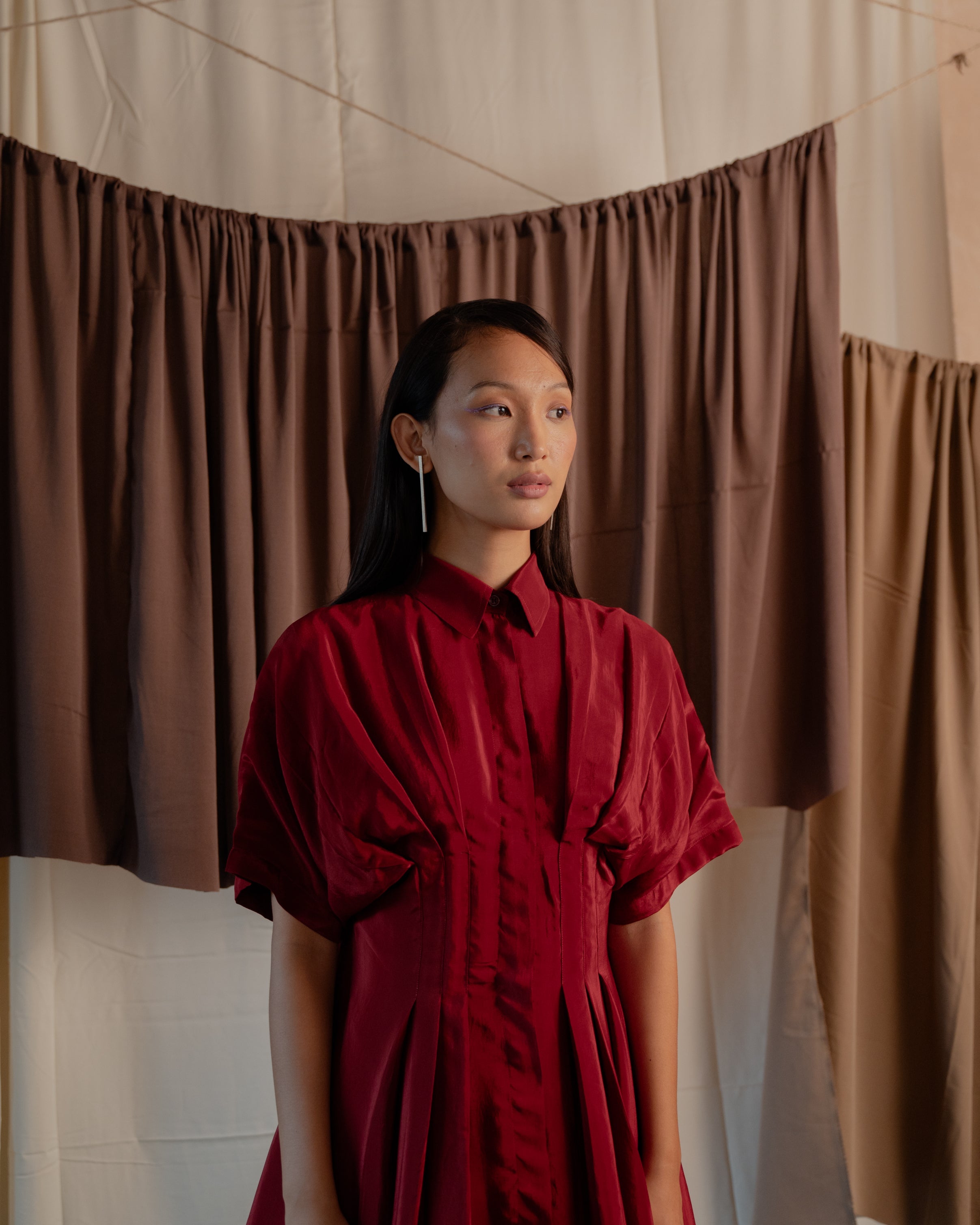 Pleated Shirt Dress