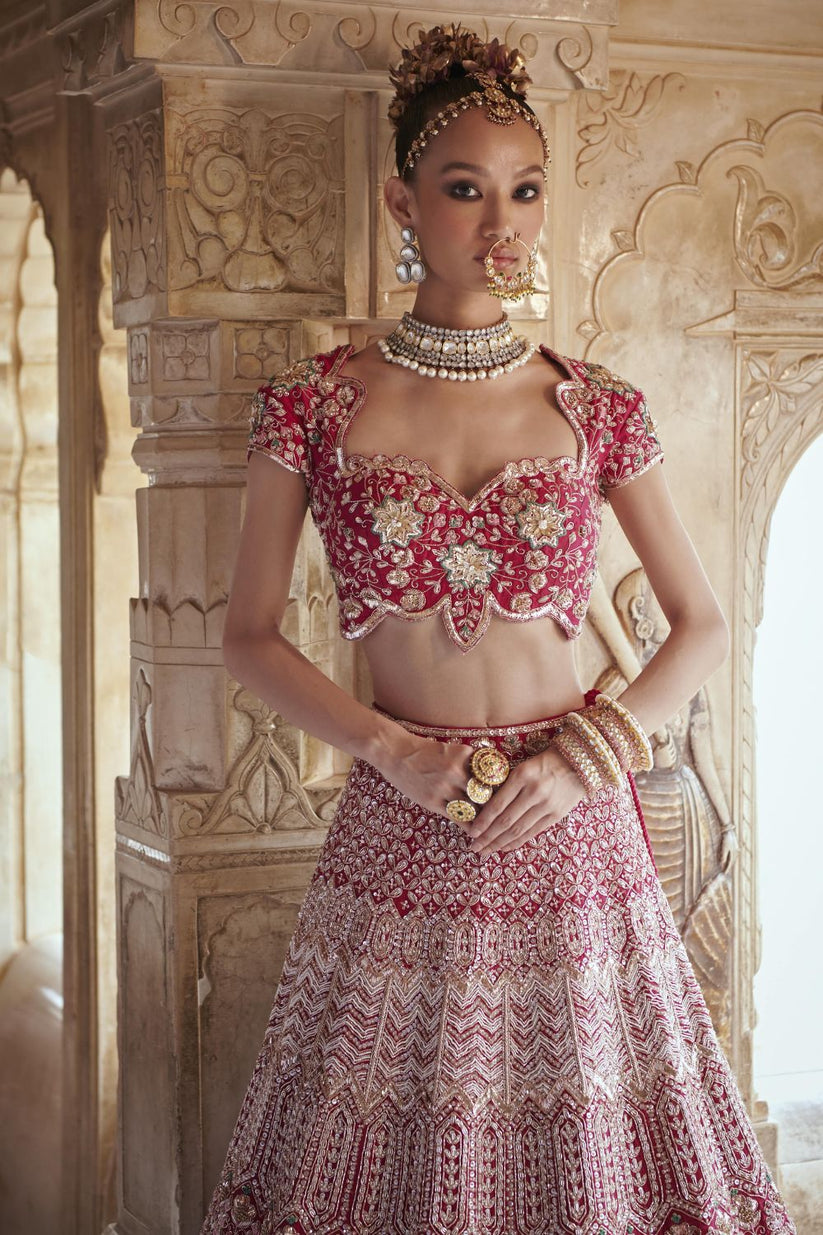 Dark Pink Lehenga Set