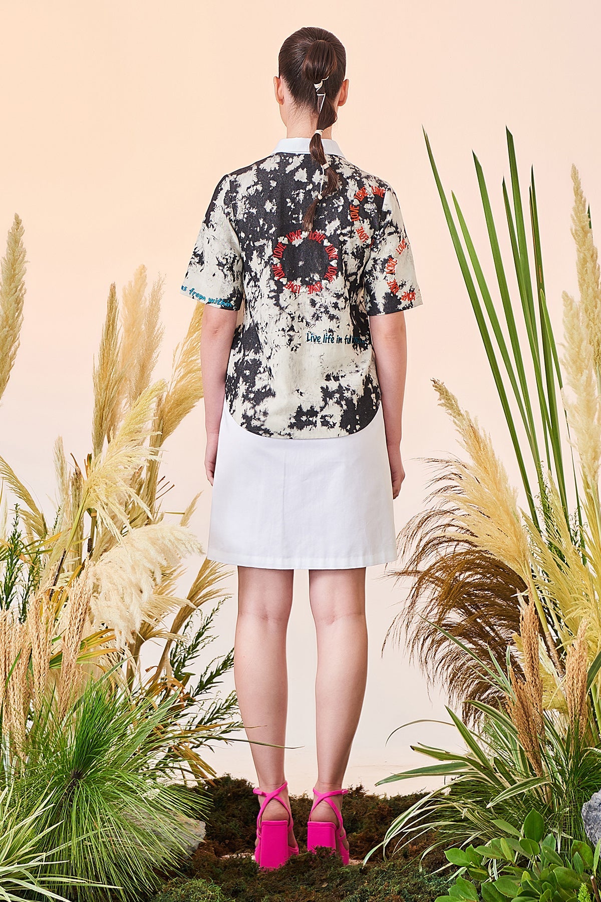 Love Circle Shirt Attached Shift Dress