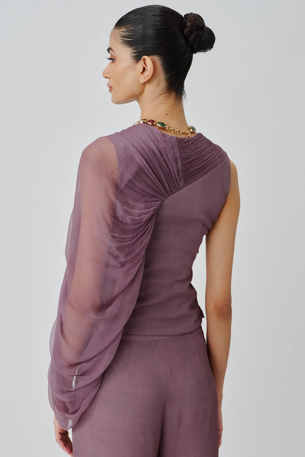 Mauve ruched top