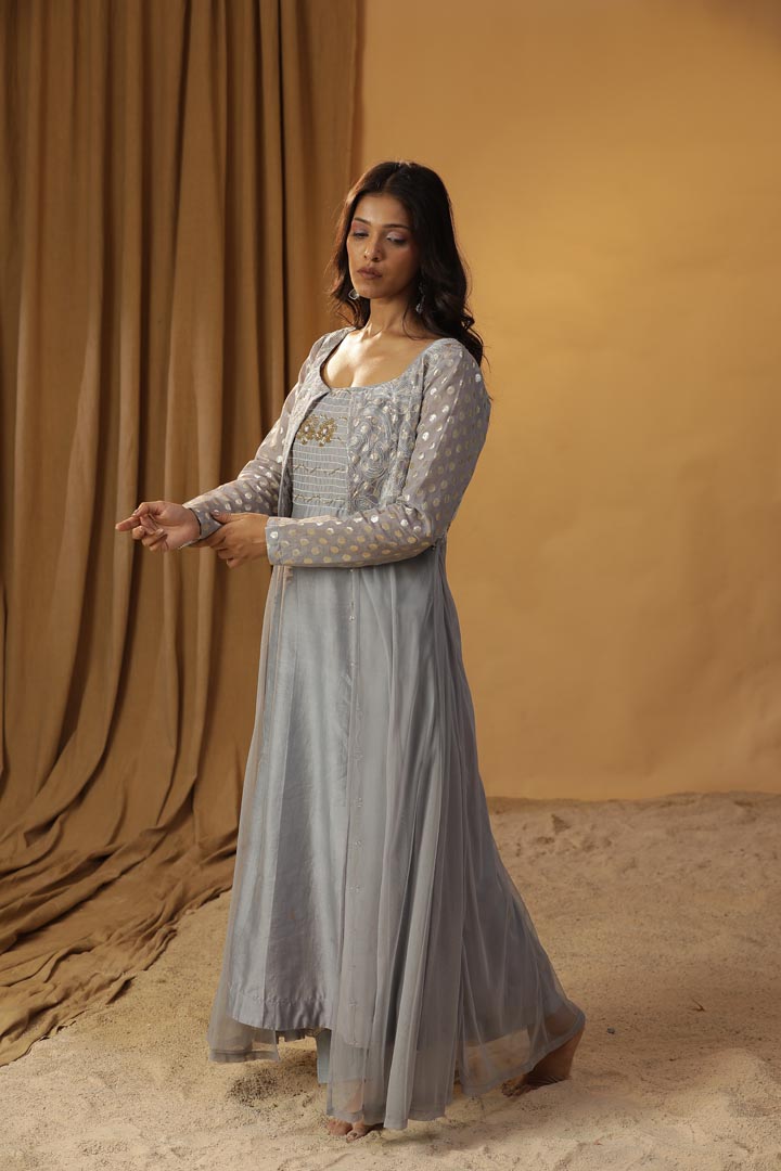 Image of ICE BLUE JACKET DRESS