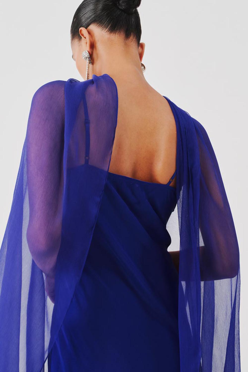 Tyra Slip Dress in Blue with Scarf