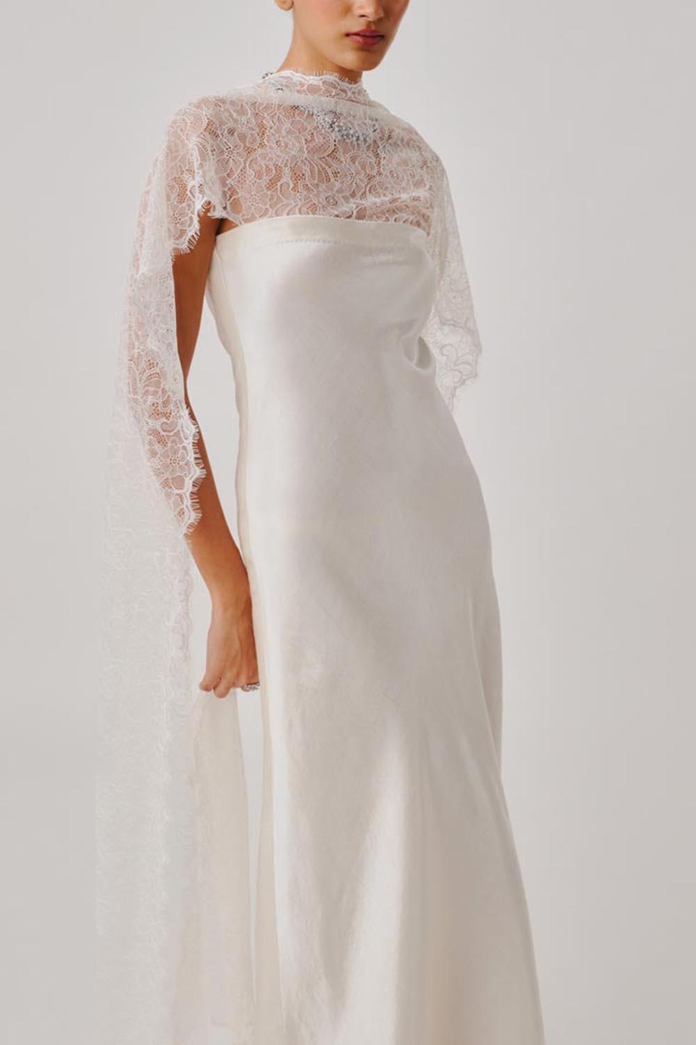 White Peony Lace Gown