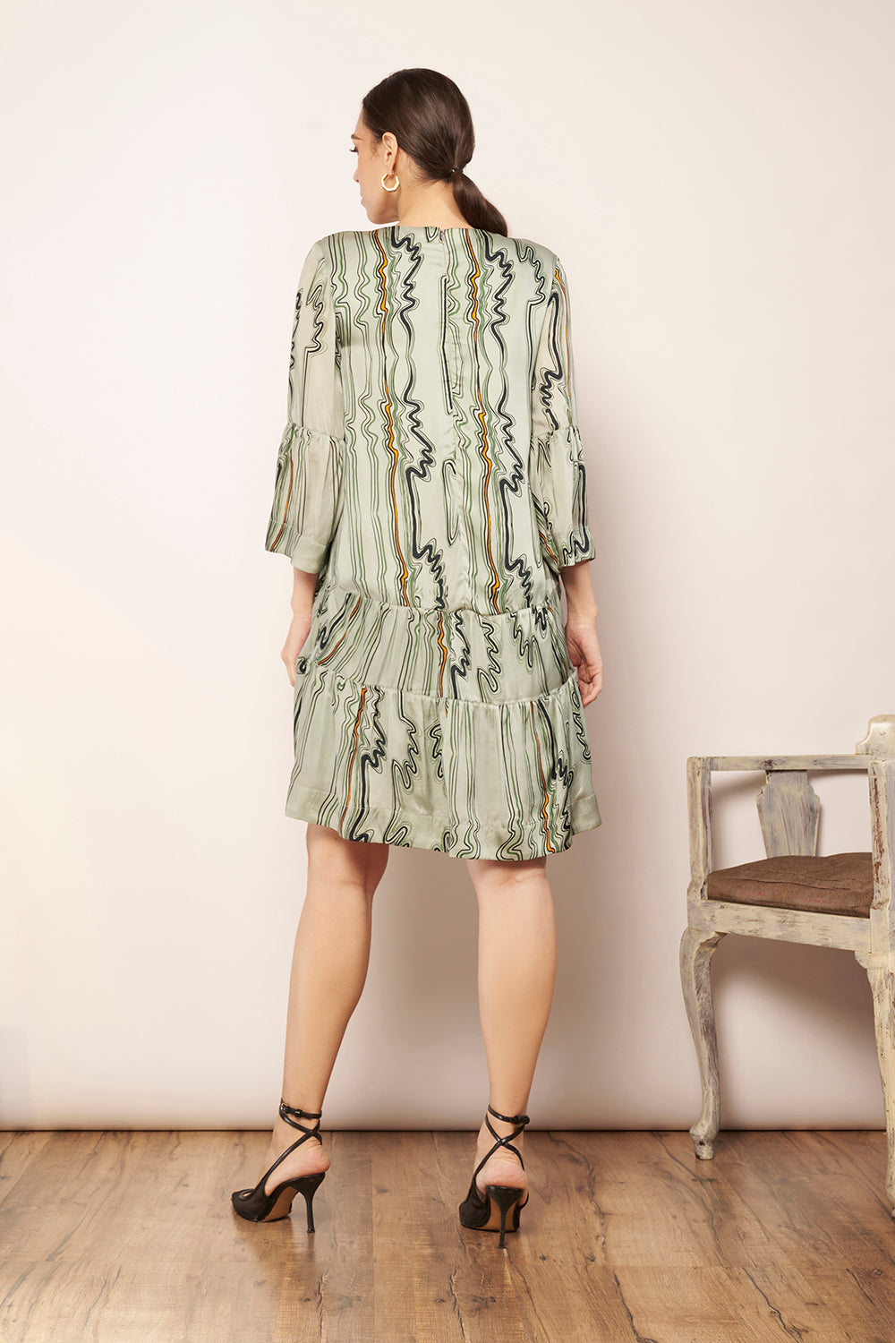 Printed Short Tiered Dress