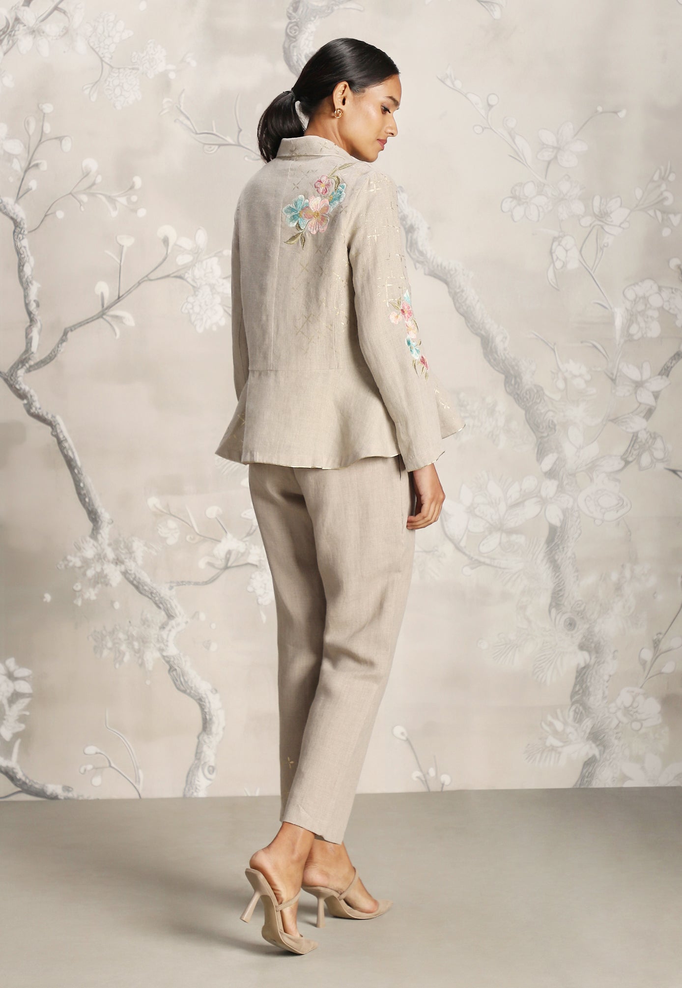 Corsage Peplum Jacket Co-Ord