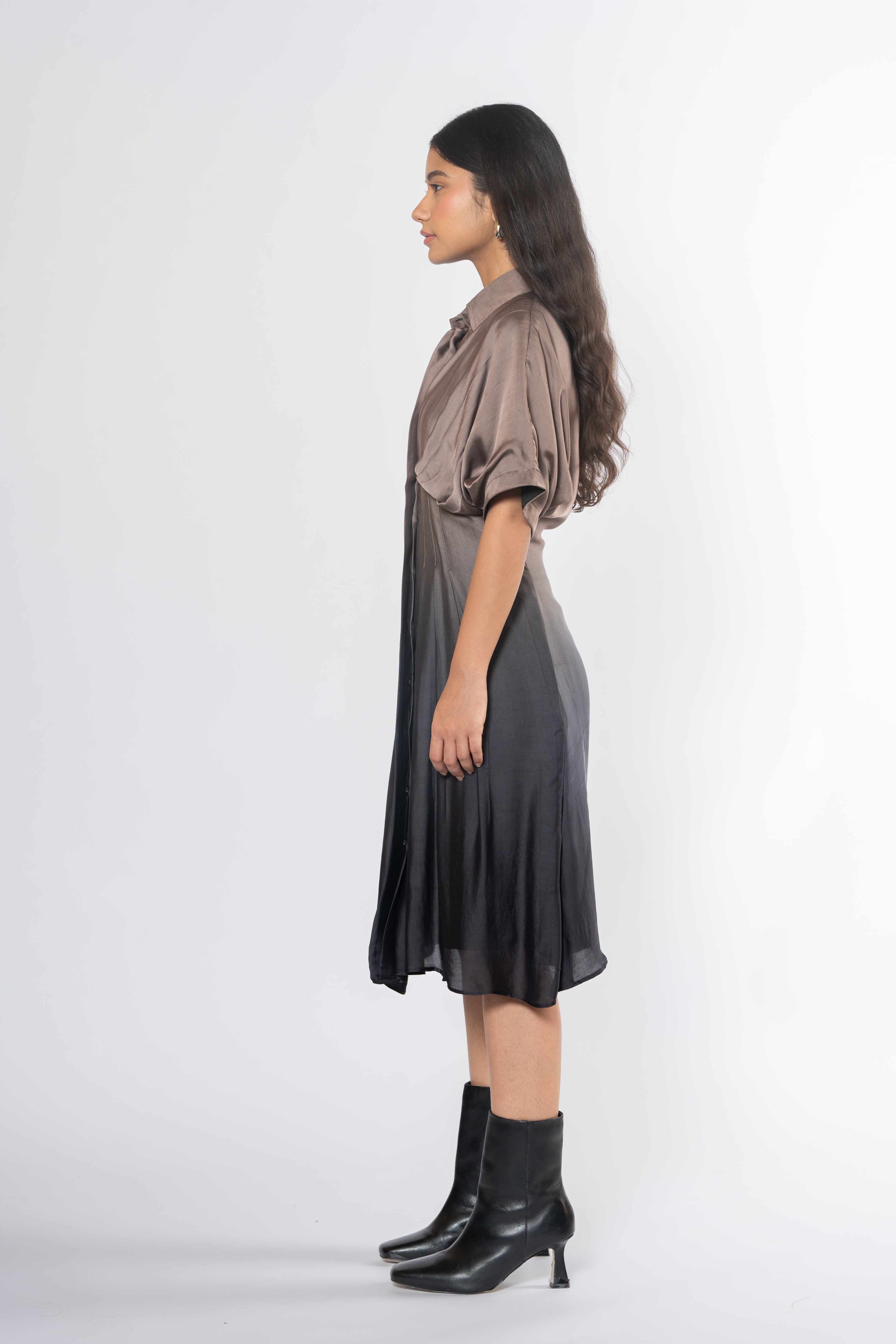 Pleated Shirt Dress