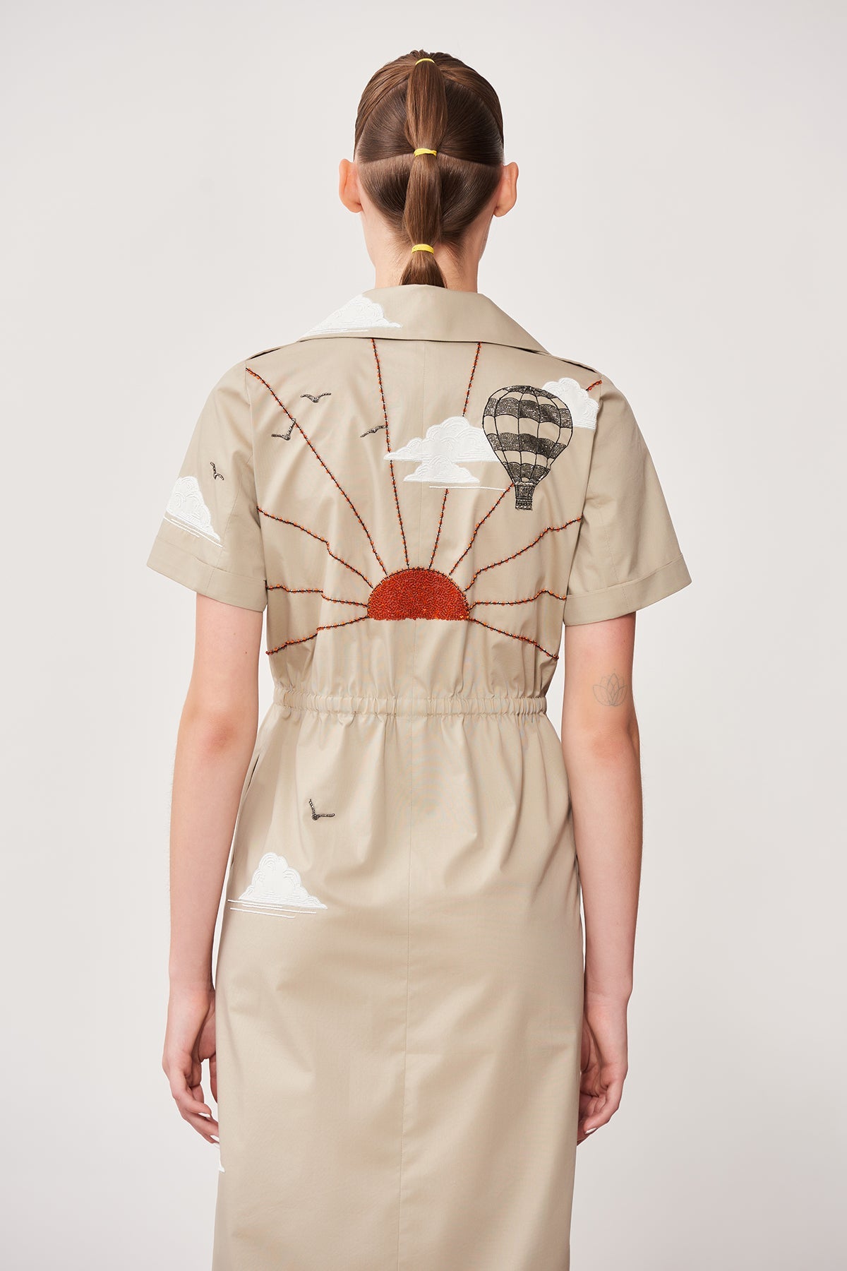 Air Balloon & Sun Rays Summer Coat Dress