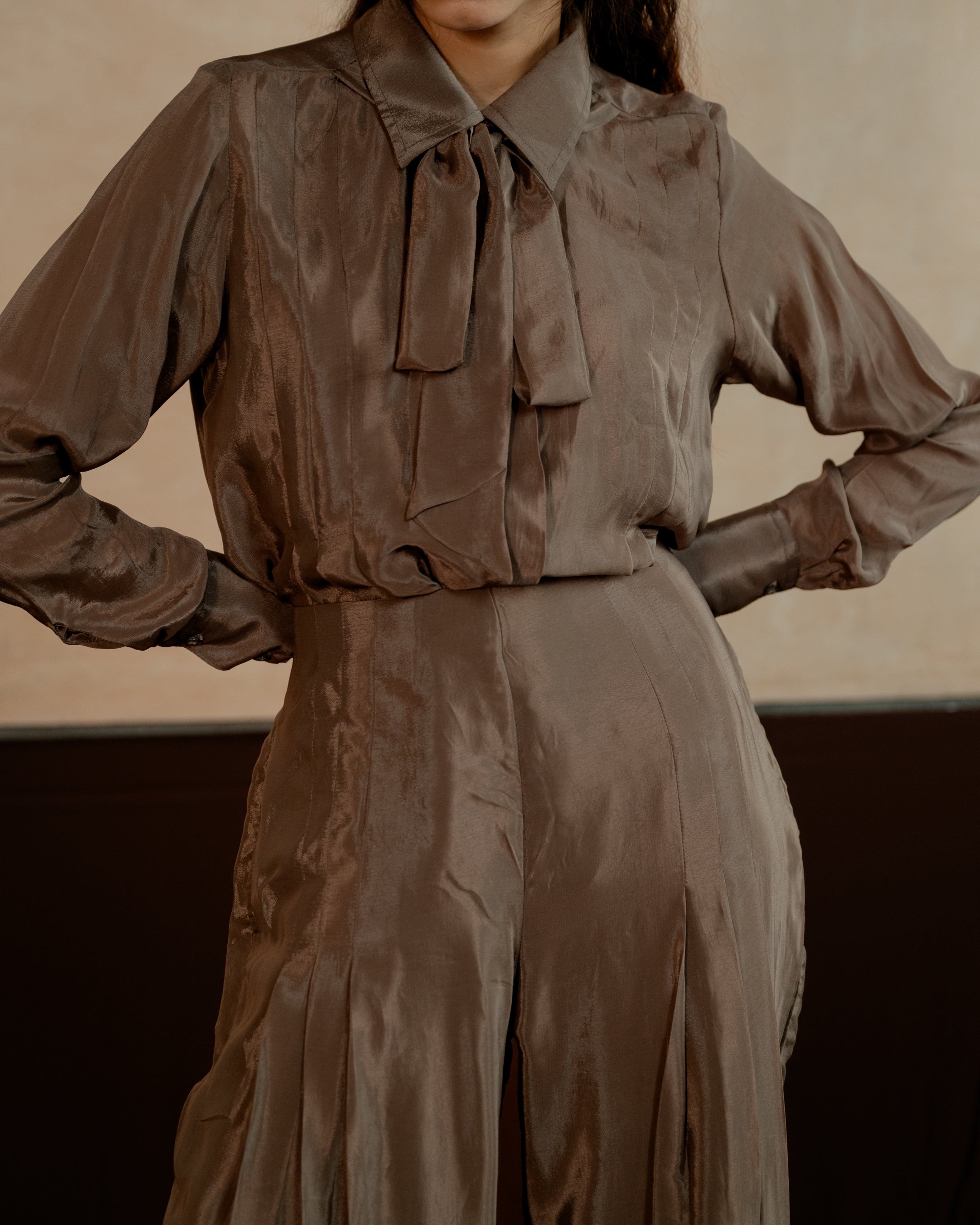 Pleated Shirt Co-ord