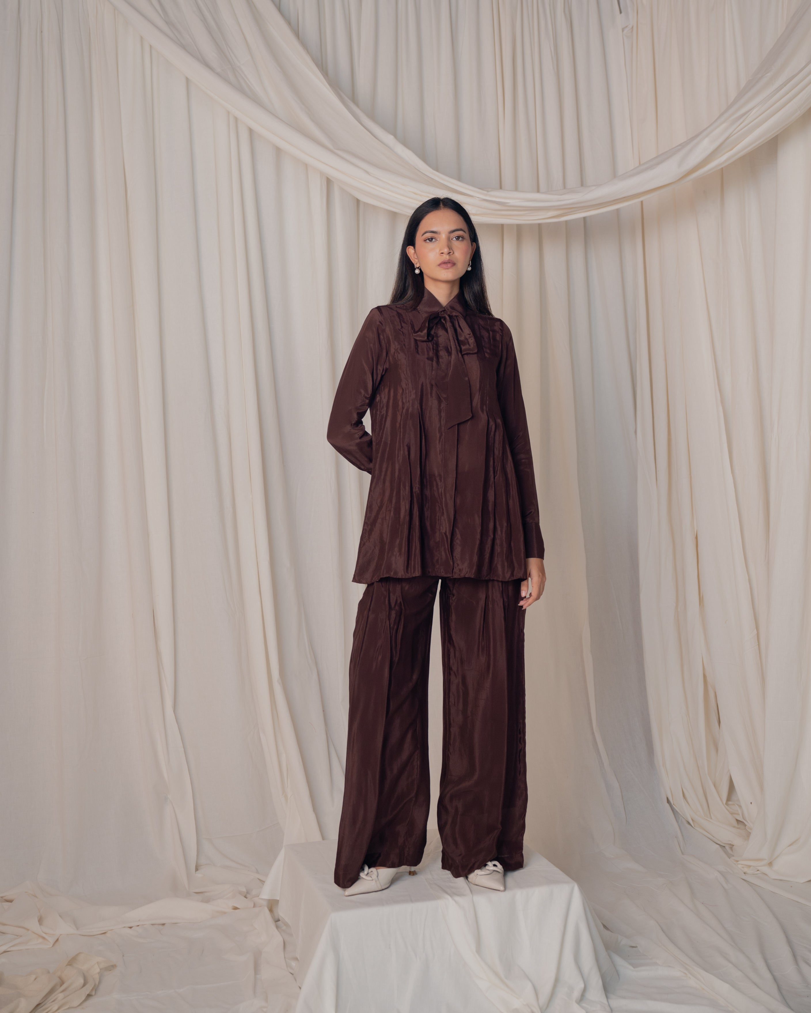 Pleated Shirt Co-ord