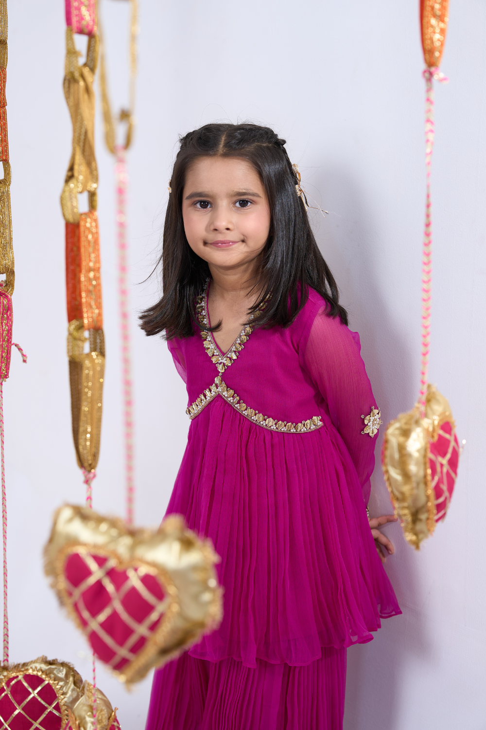 PINK ALIA CUT SHARARA