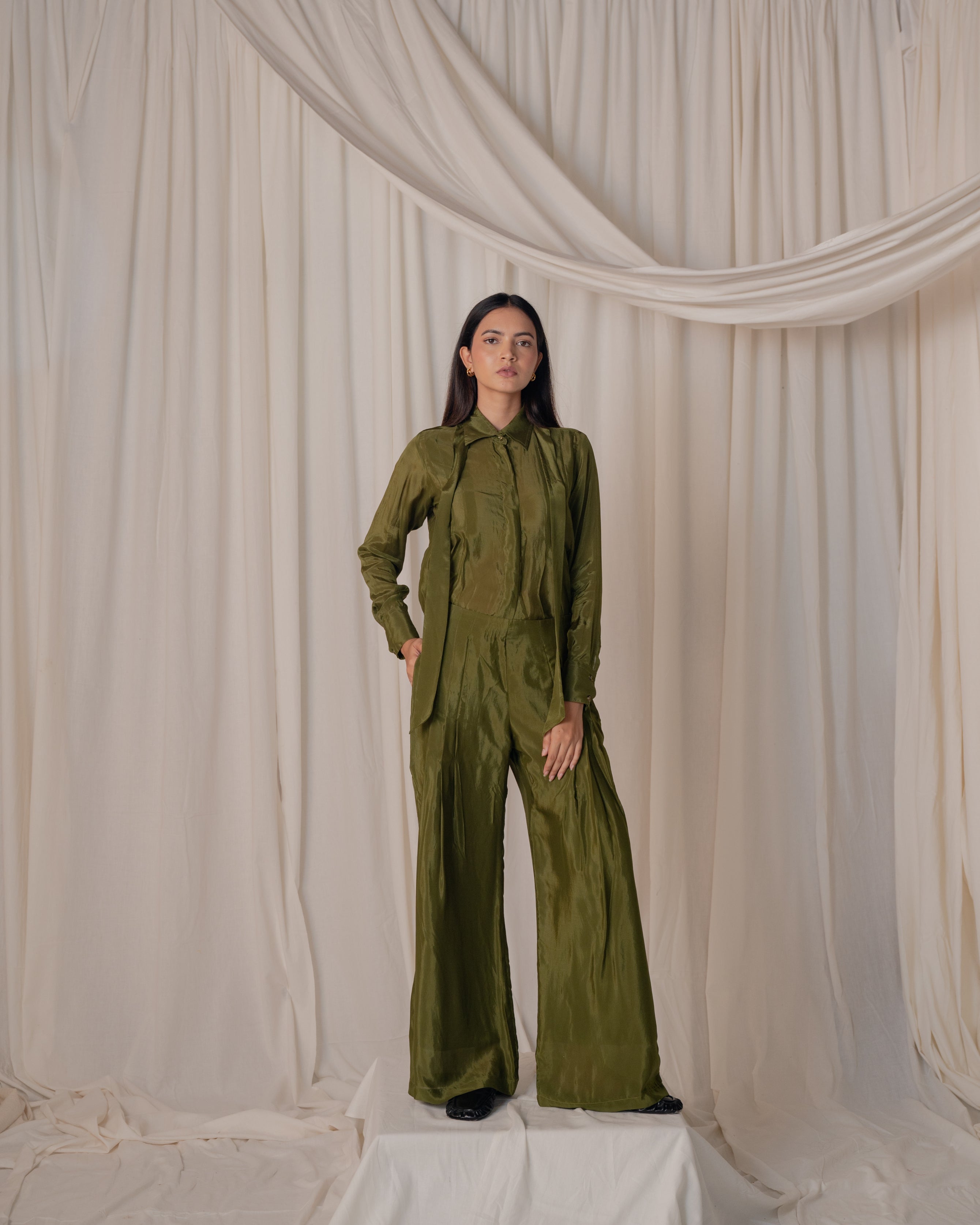 Pleated Shirt Co-ord