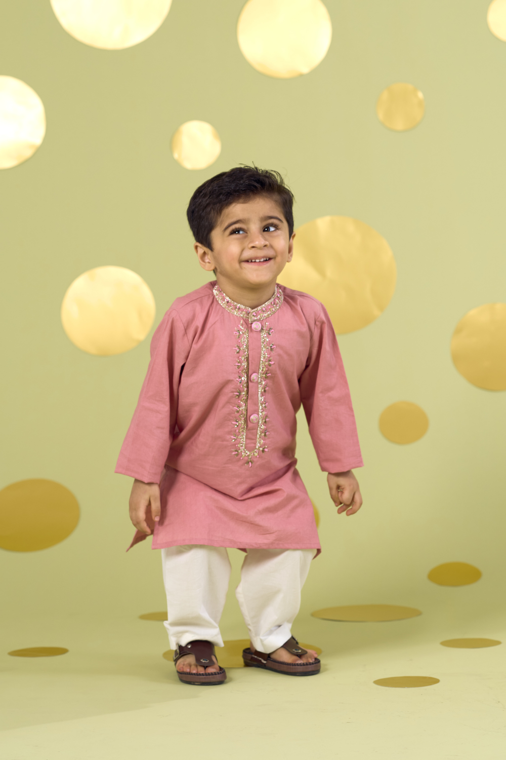 PINK HANDWORK KURTA SET
