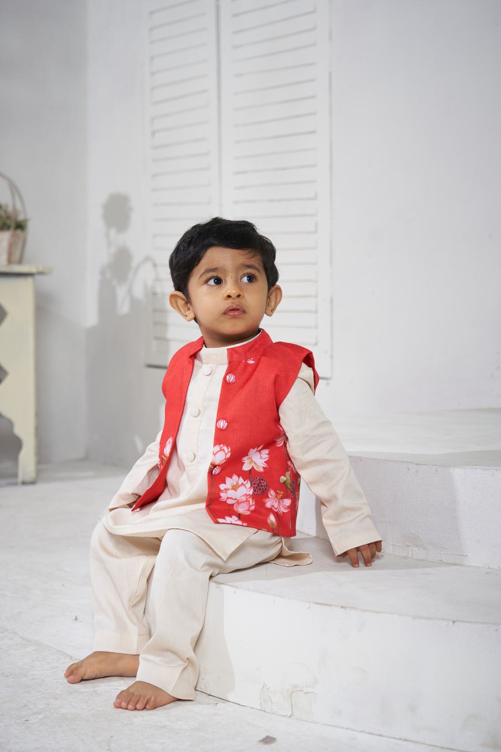 RED PICHWAI BANDI SET