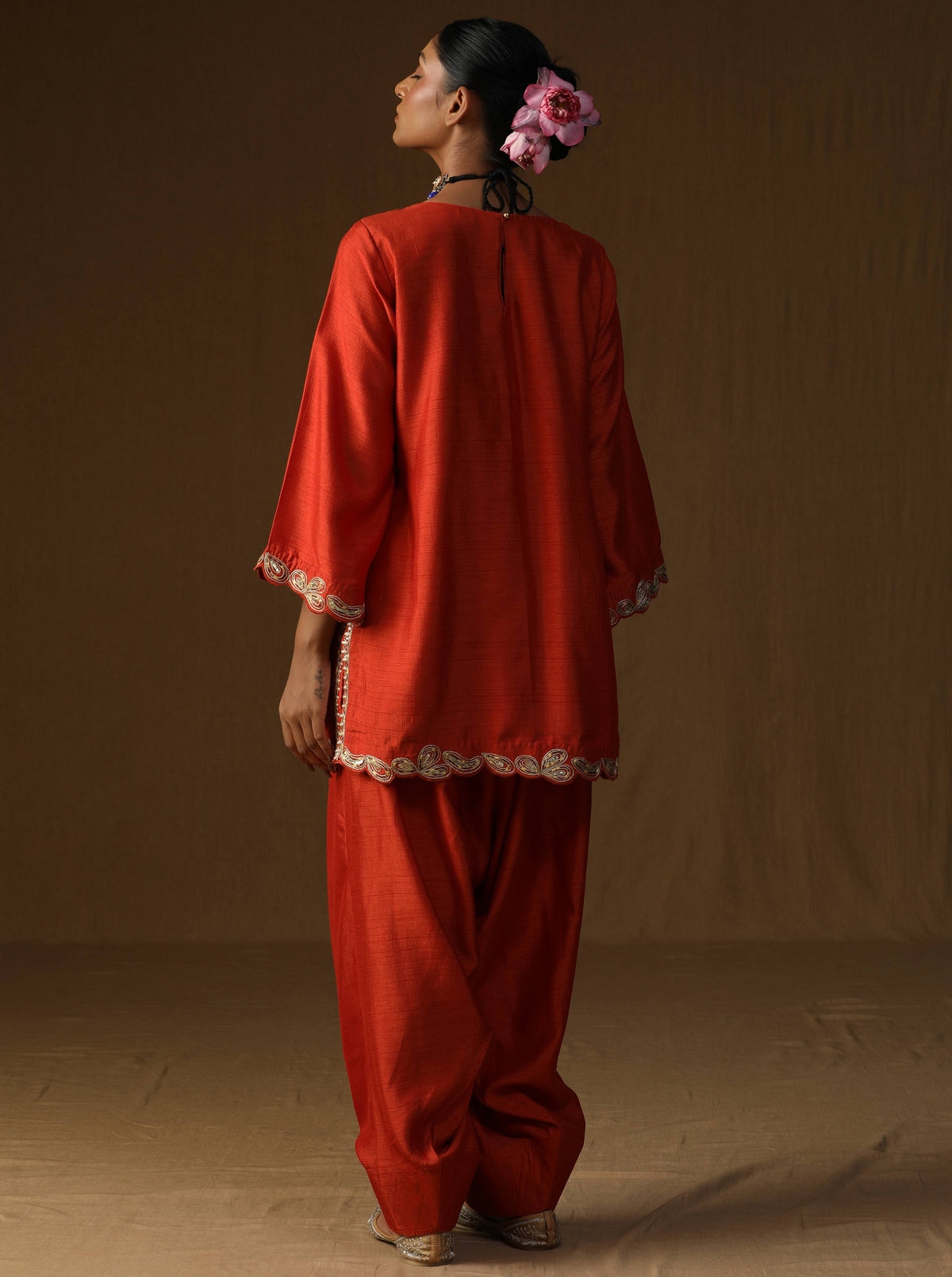 Vrind? Kesariya Embroidered Suit Set