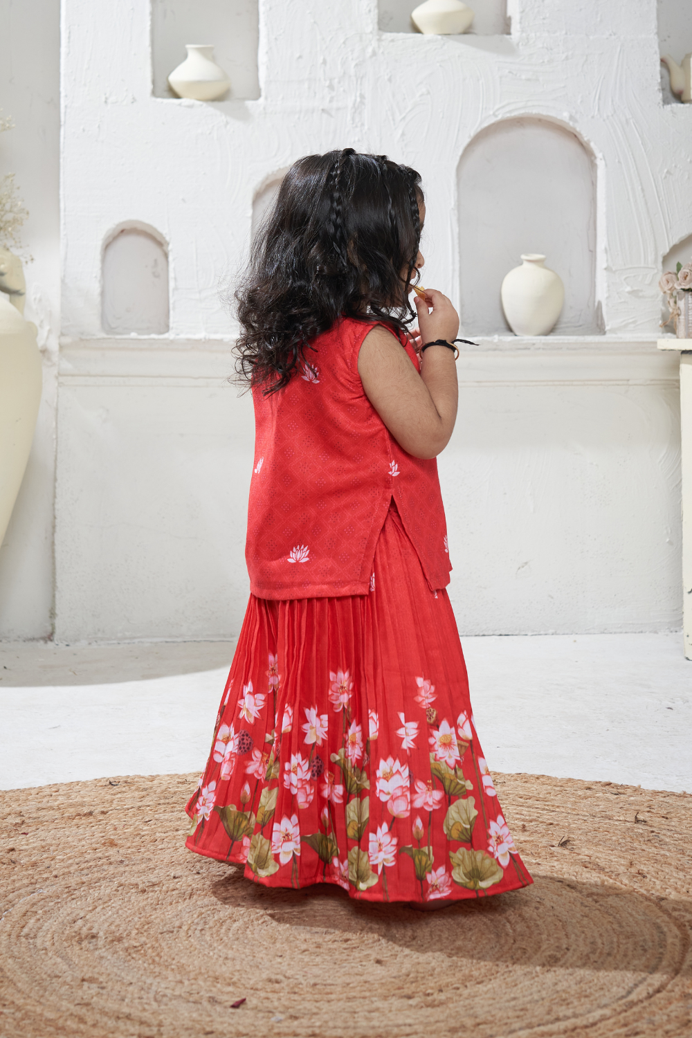 RED PICHWAI SHARARA SET