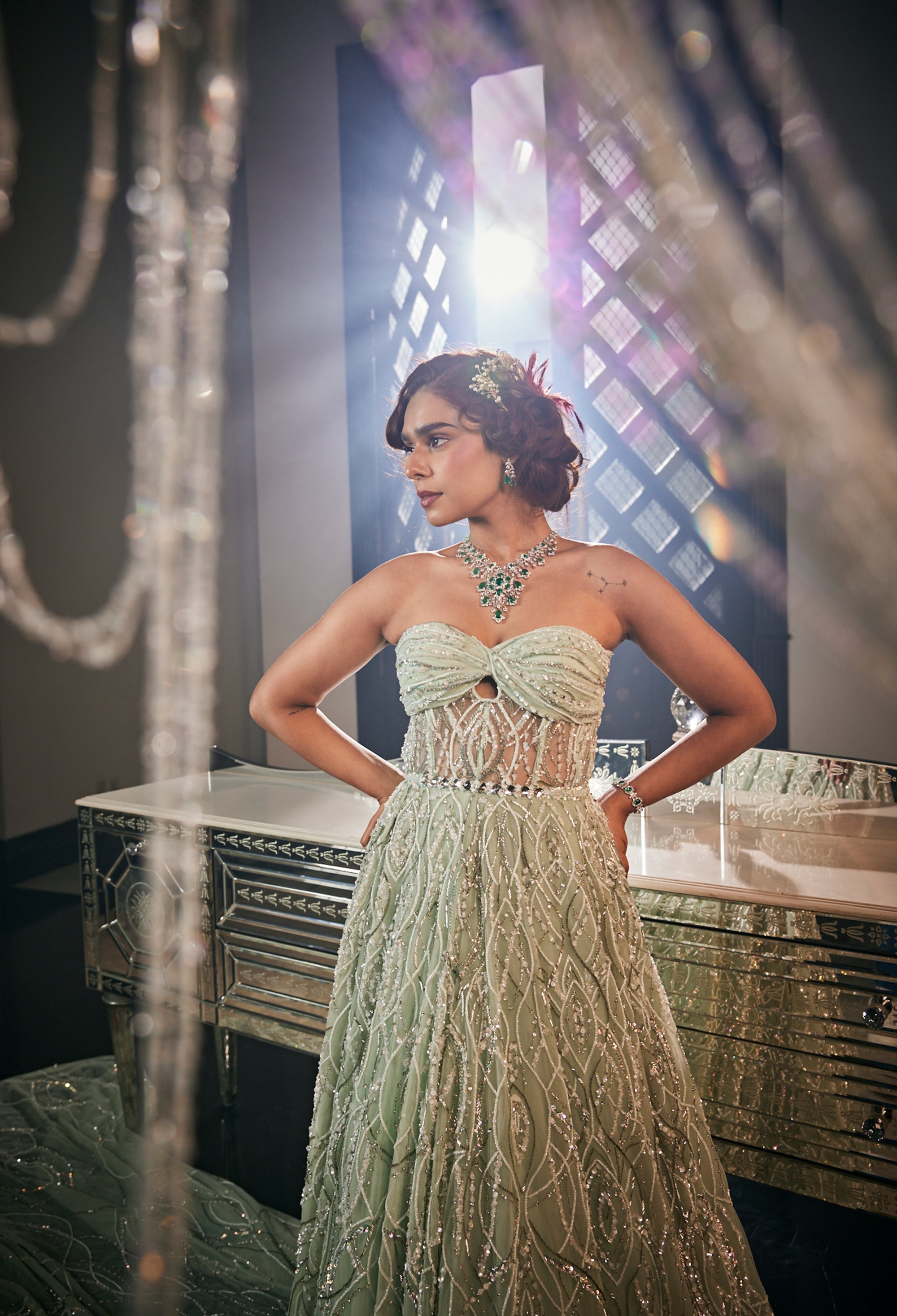 CY Amit GT Jardin Labyrinthique Embroidered Gown Closeup 1