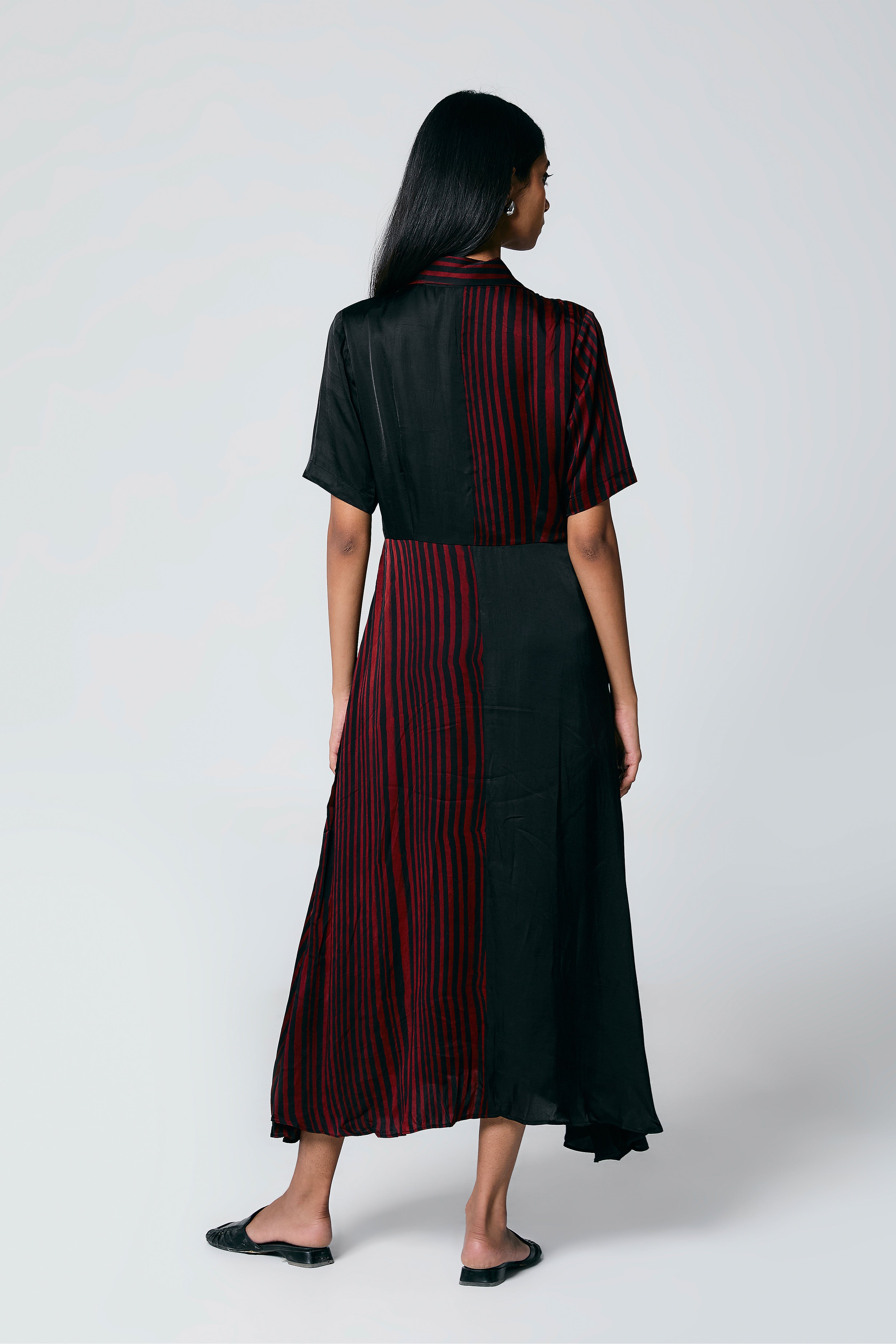 Half and Half dress - Maroon