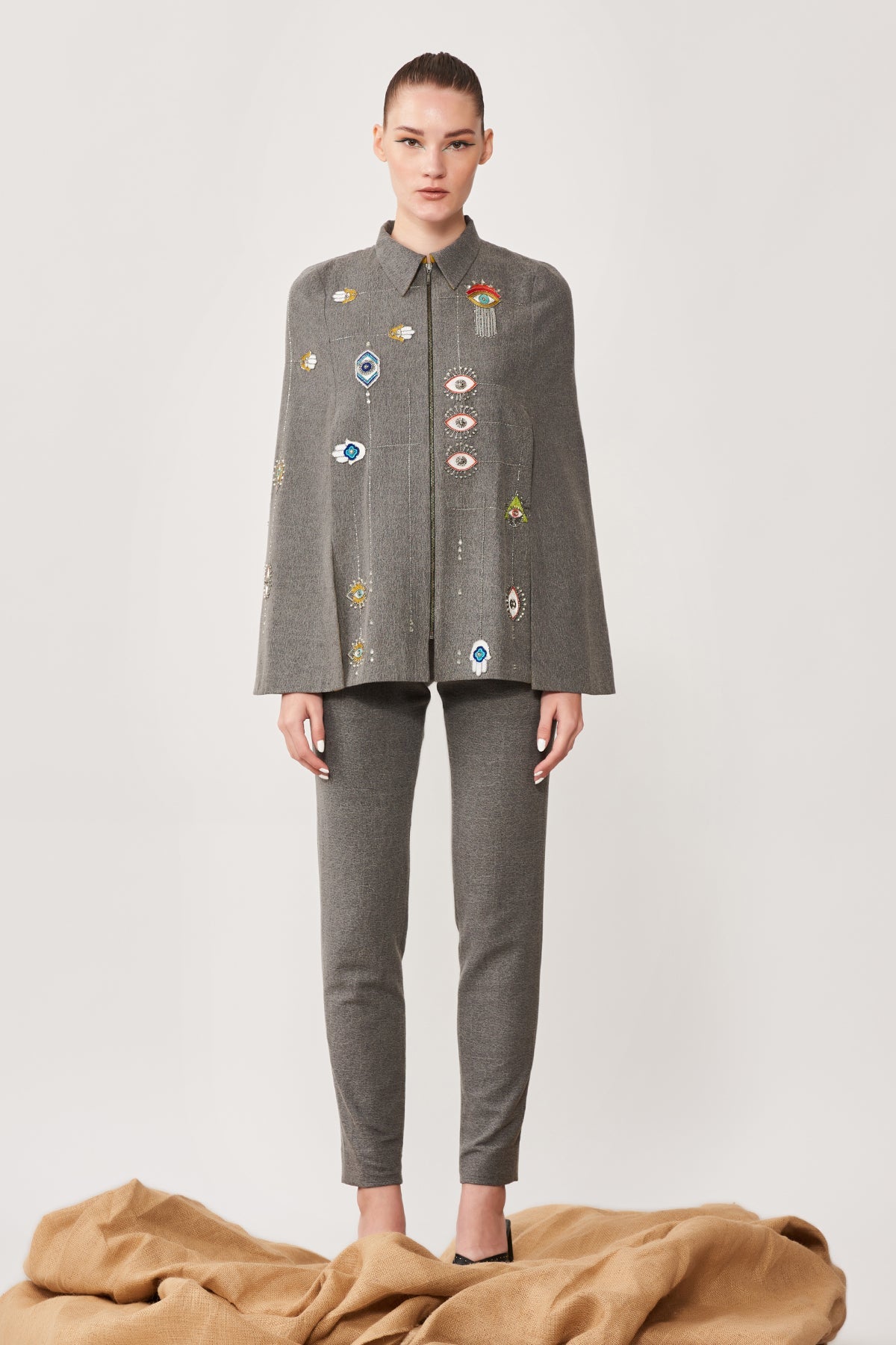 Evil Eye Cape With Narrow Pants