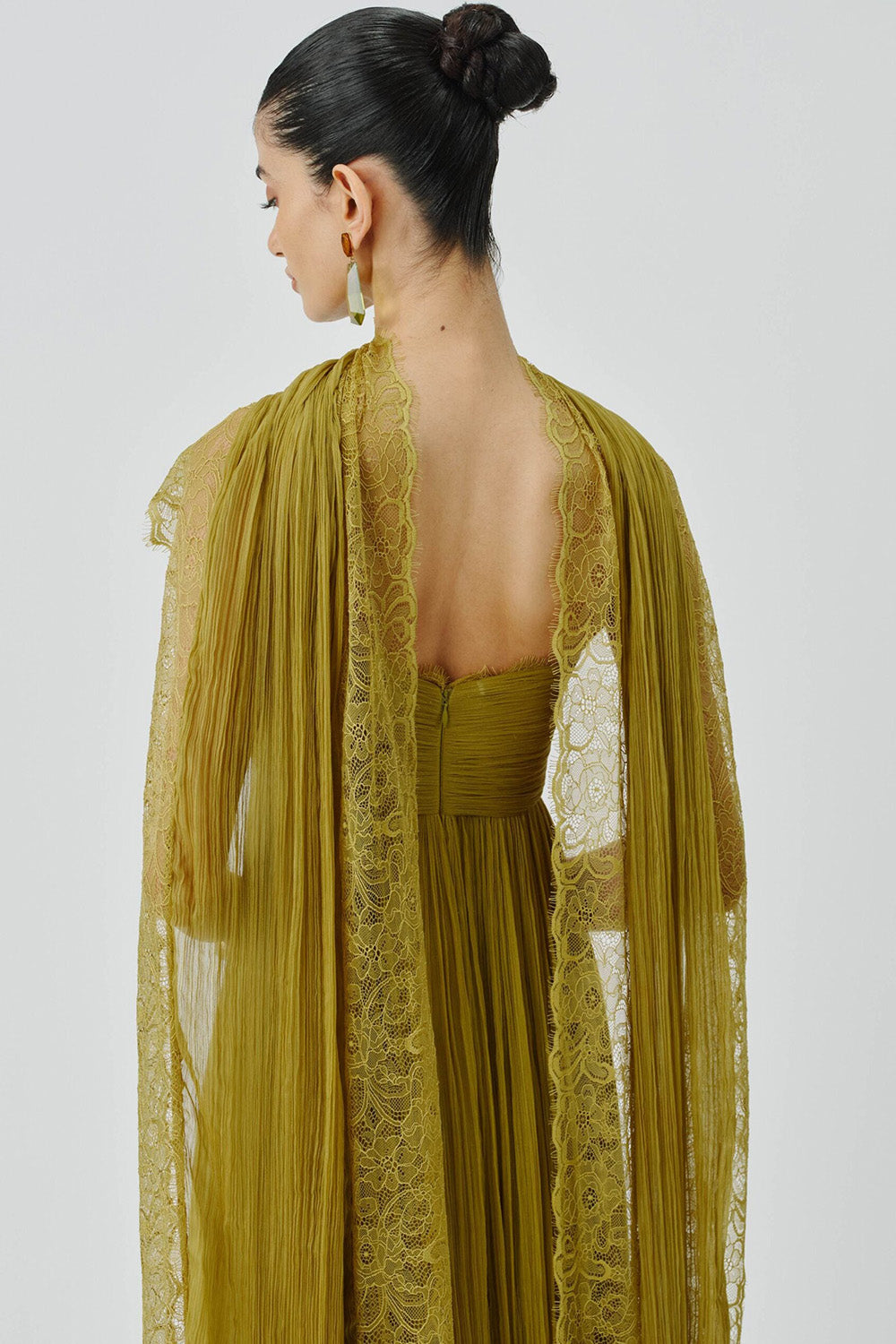 Chartreuse Ruched Dress