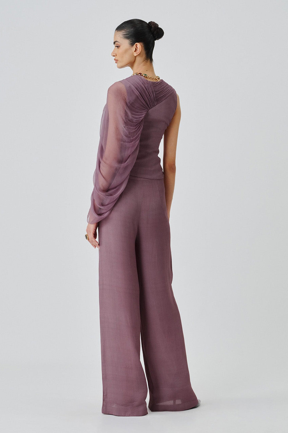 Mauve ruched top