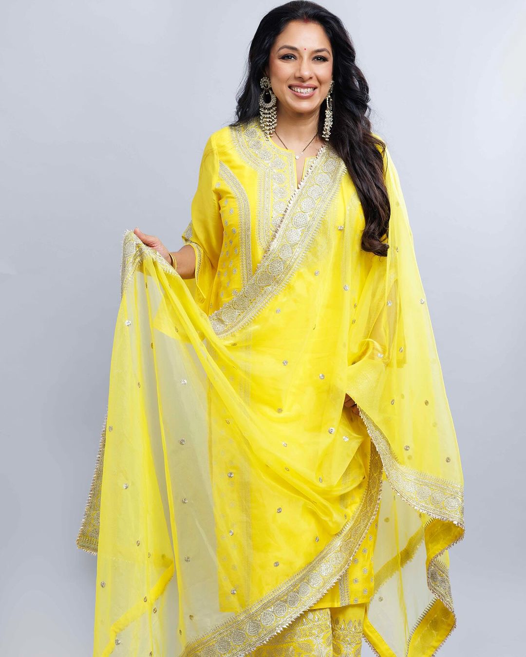 Musafar Yellow Palazzo Set