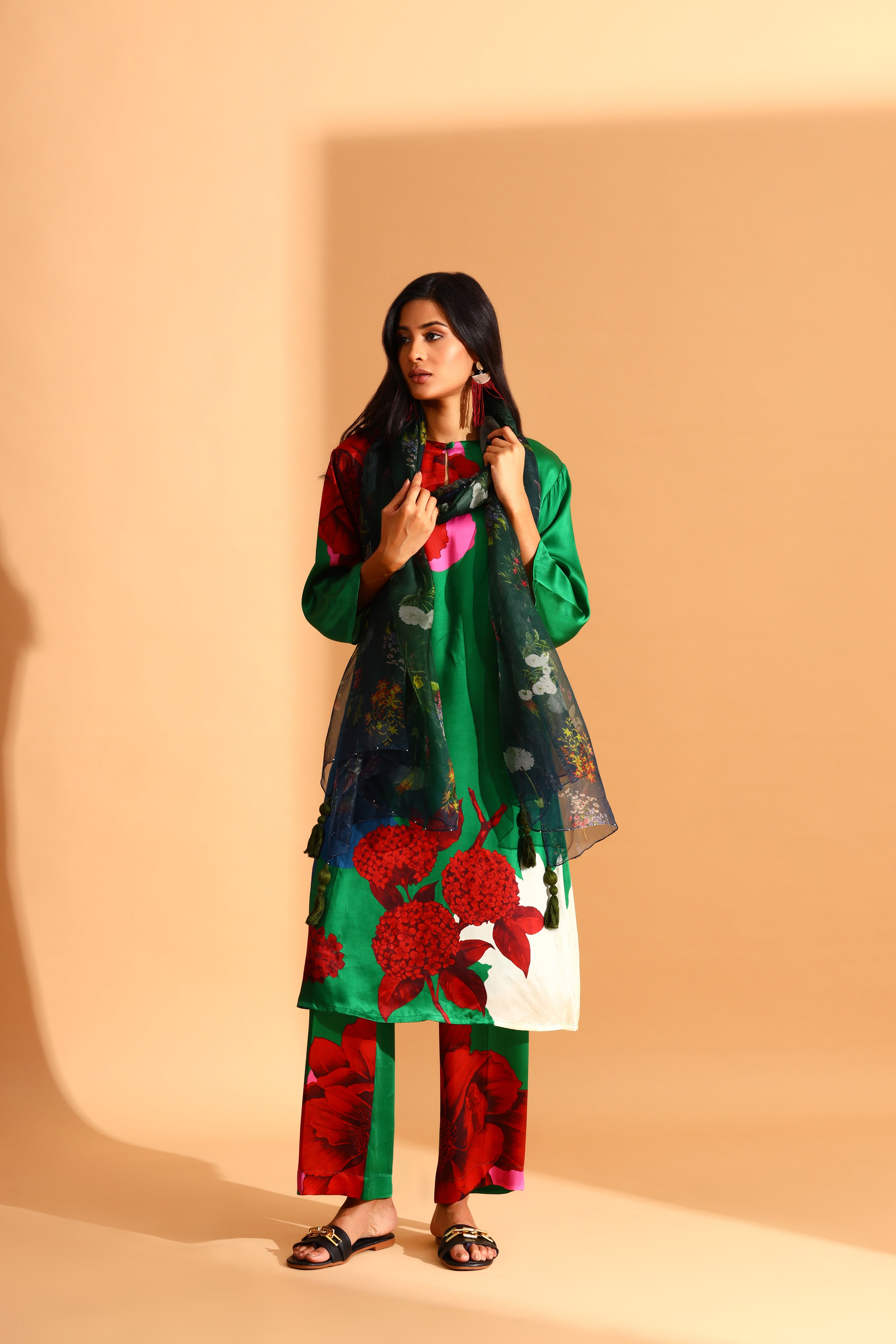 Evergreen Co-Ord Set With Dupatta