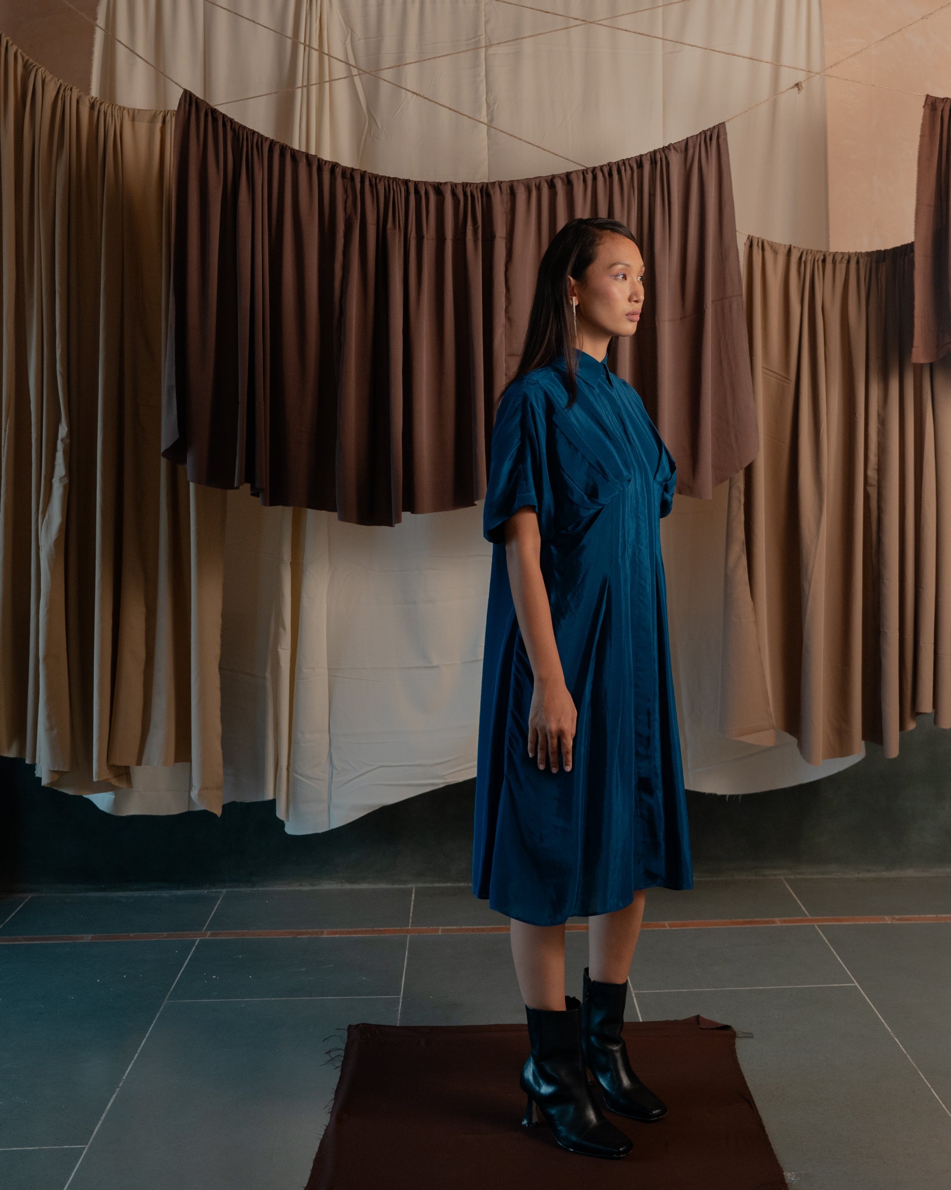 Pleated Shirt Dress