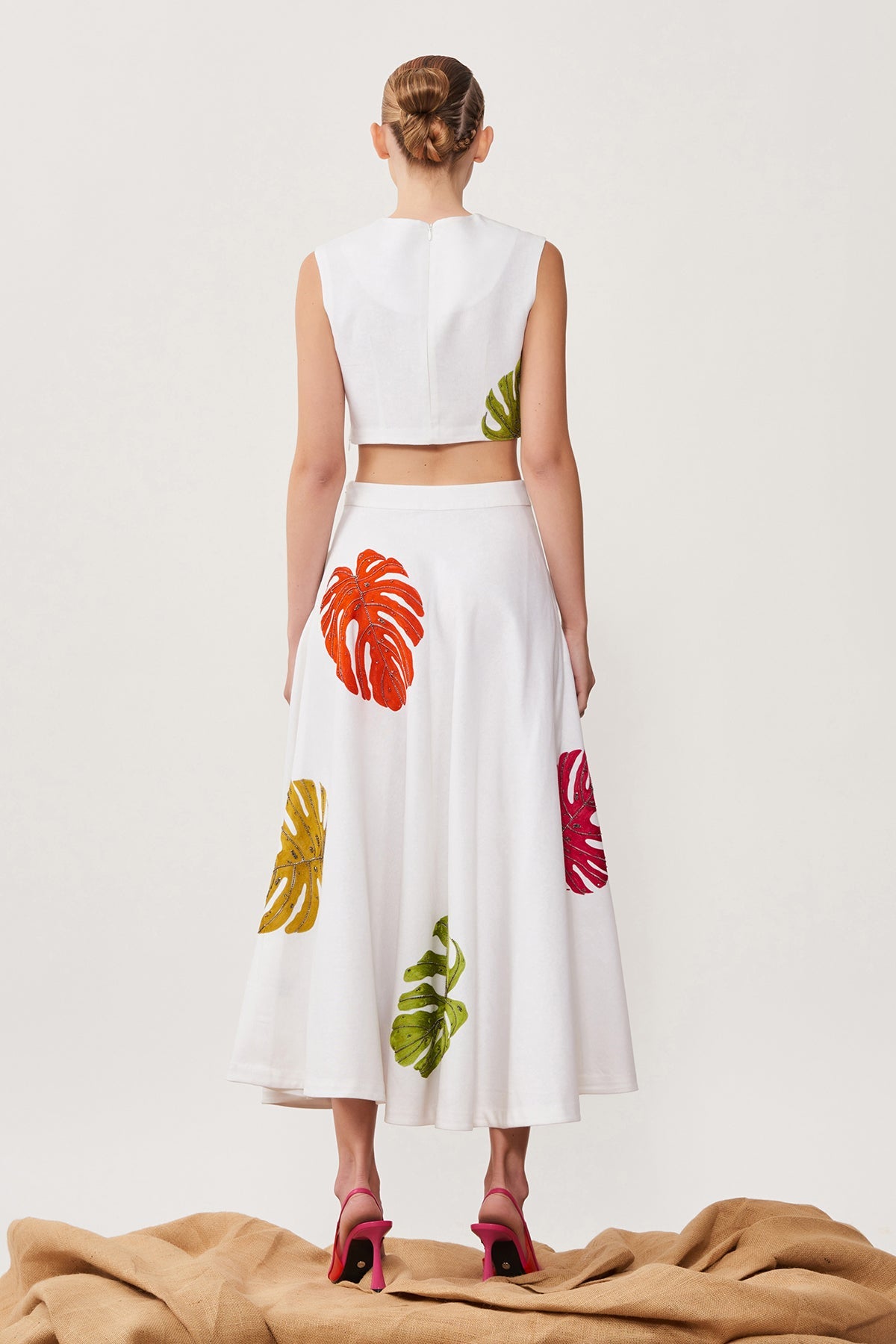 Monstera Leaf Crop Top & Skirt