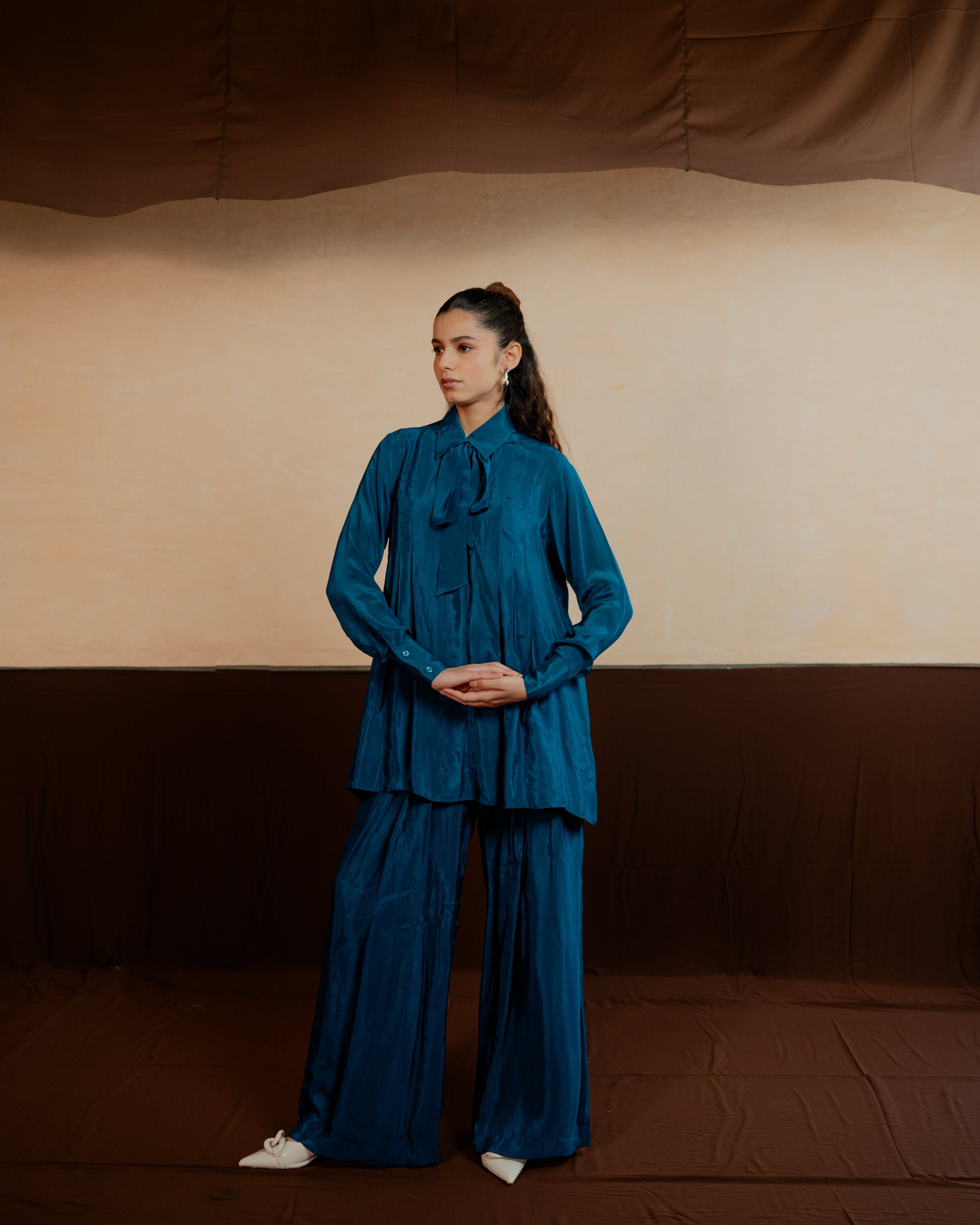Pleated Shirt Co-ord