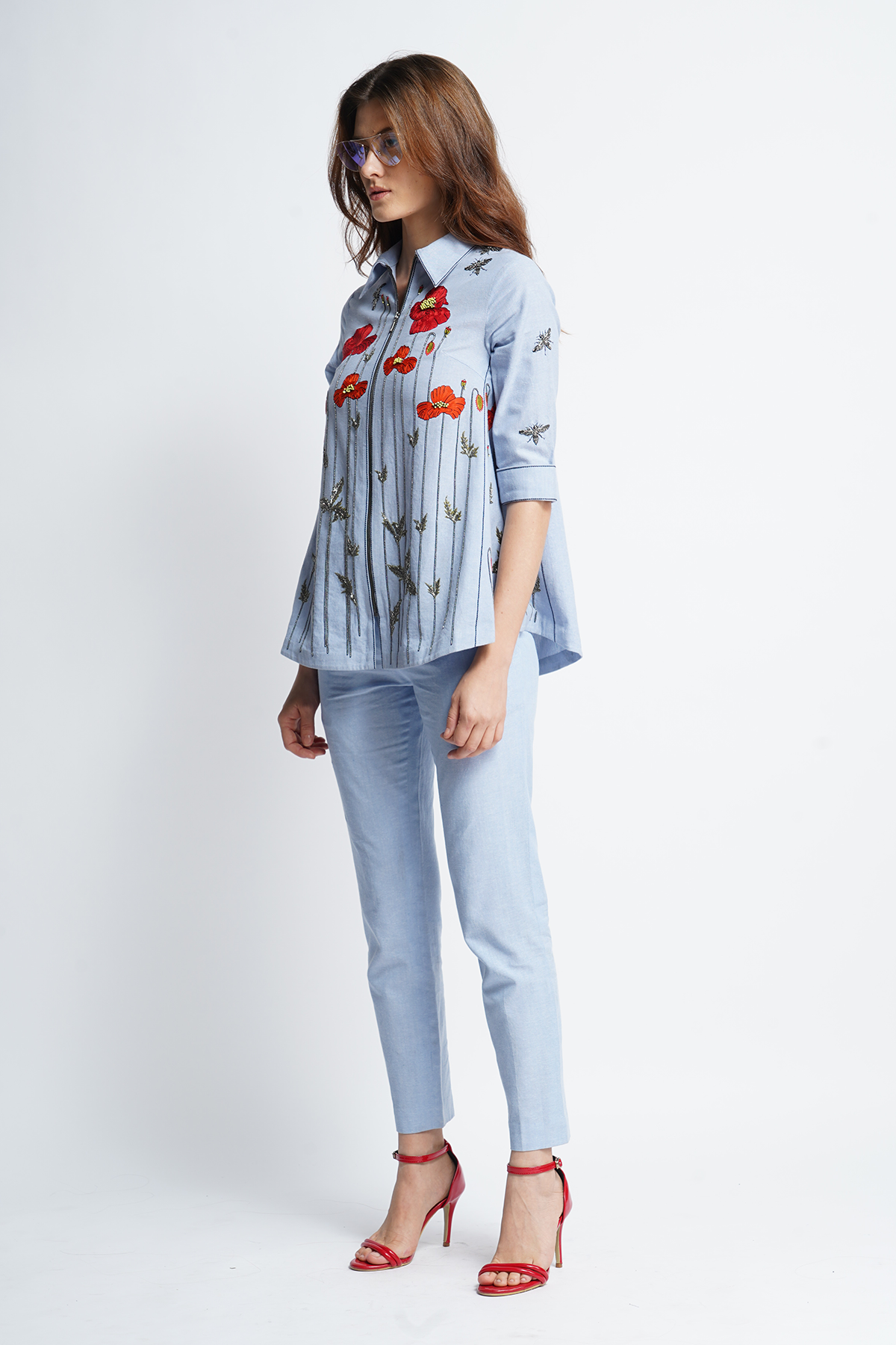 Poppy Garden Side Triangle Top