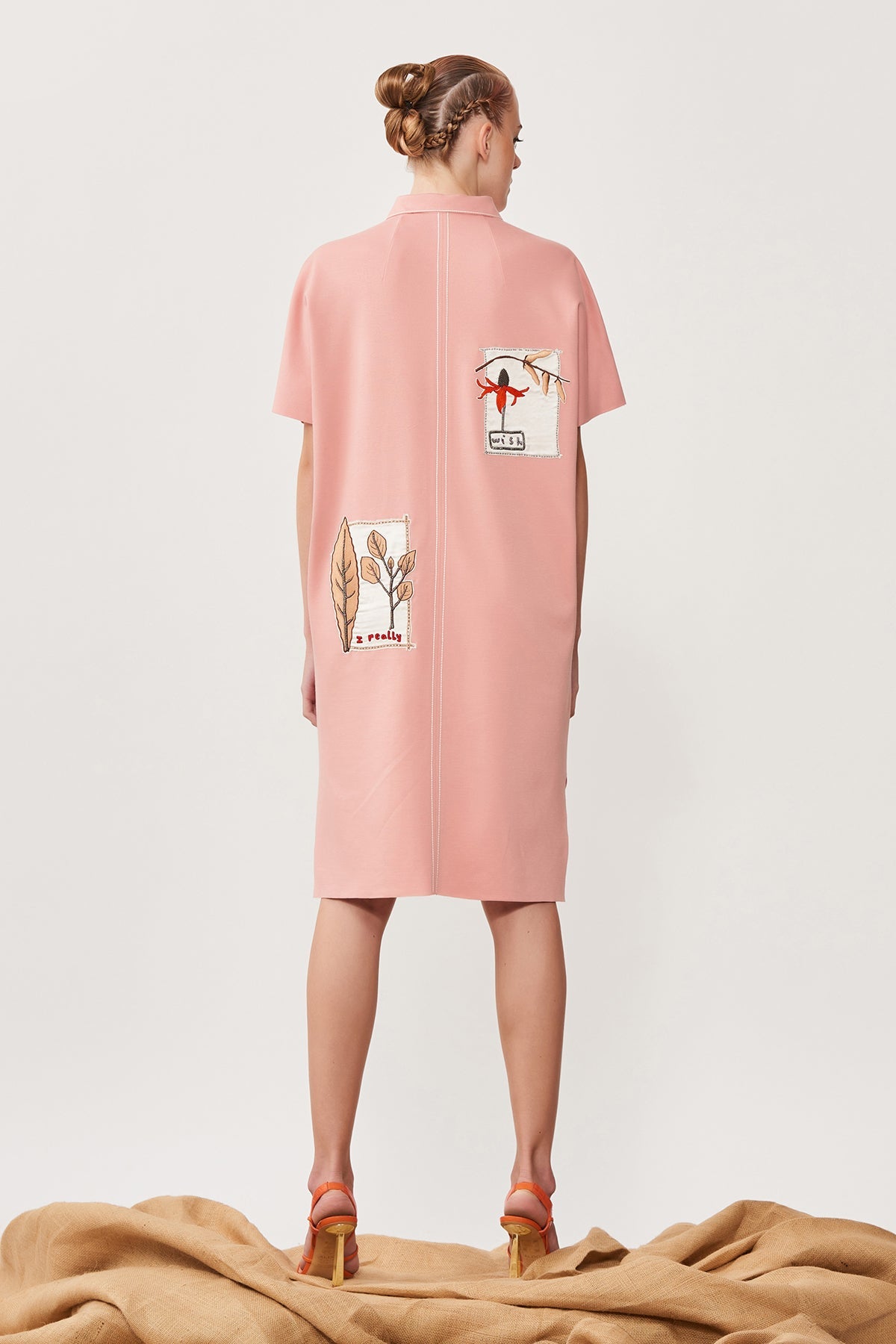 Botanical Patches Kaftan Dress