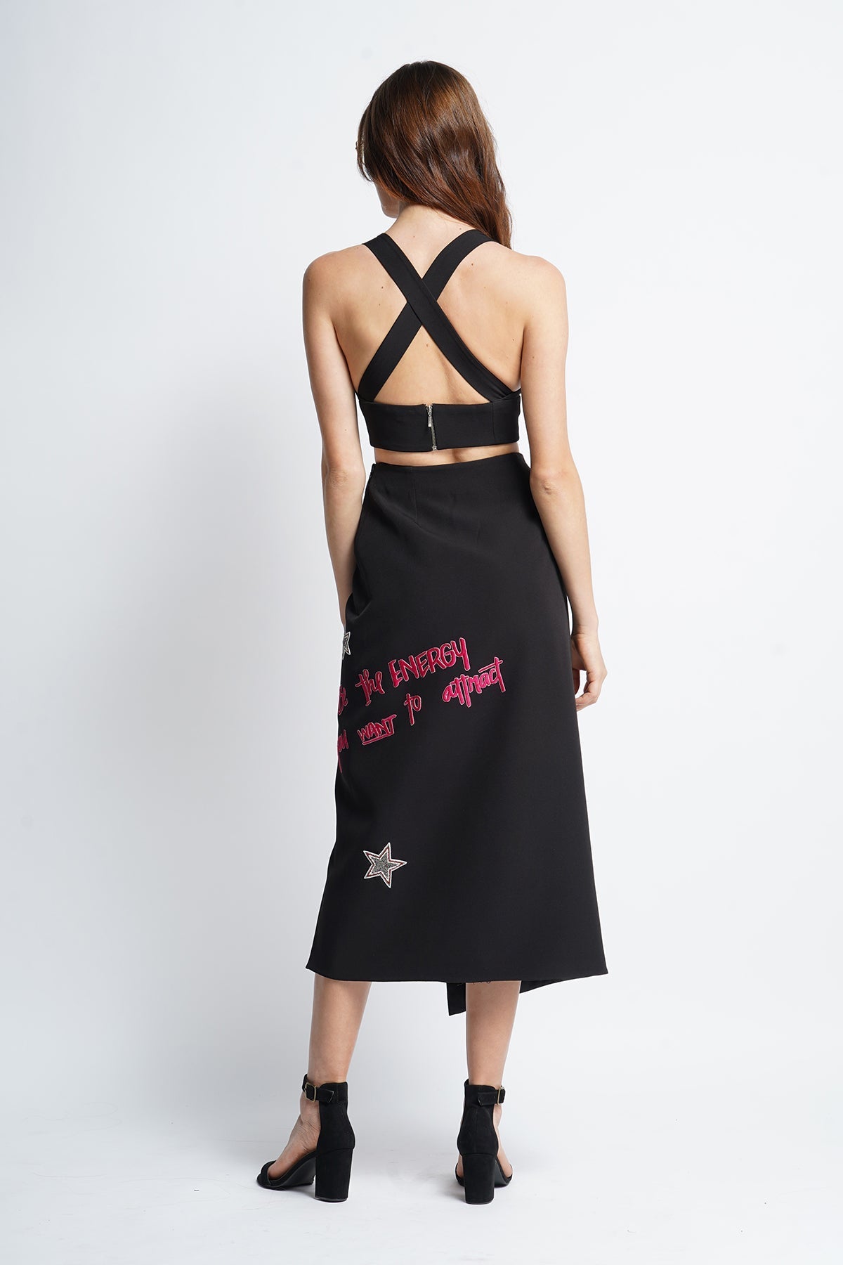 Numbers Text And Dragonfly Wrap Skirt