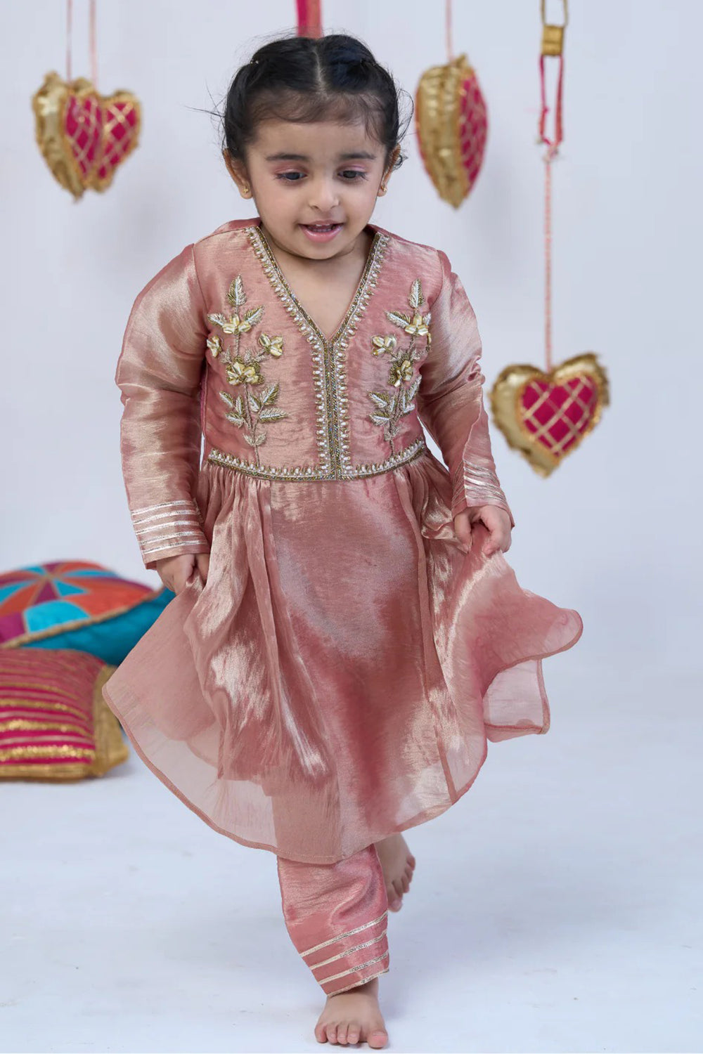 PEACH HANDWORK ANARKALI