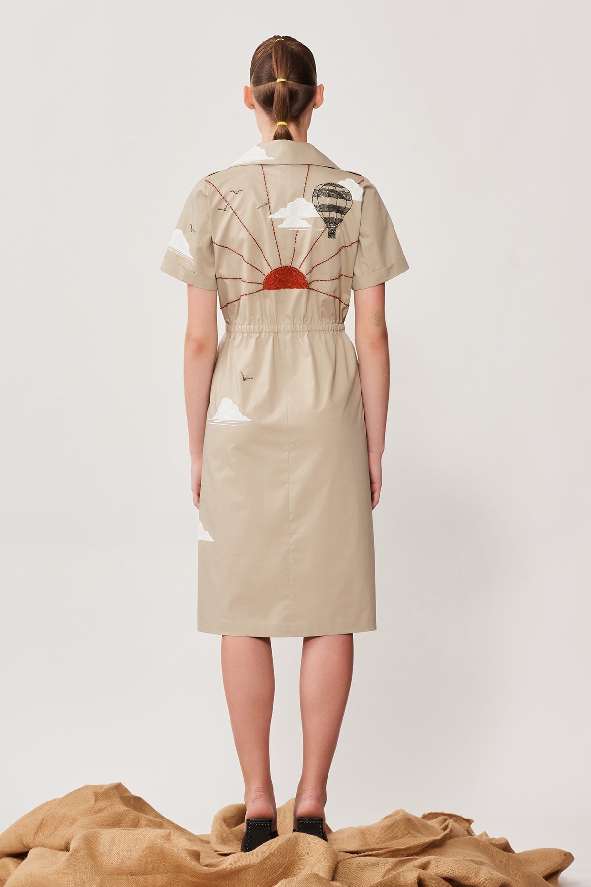 Air Balloon & Sun Rays Summer Coat Dress