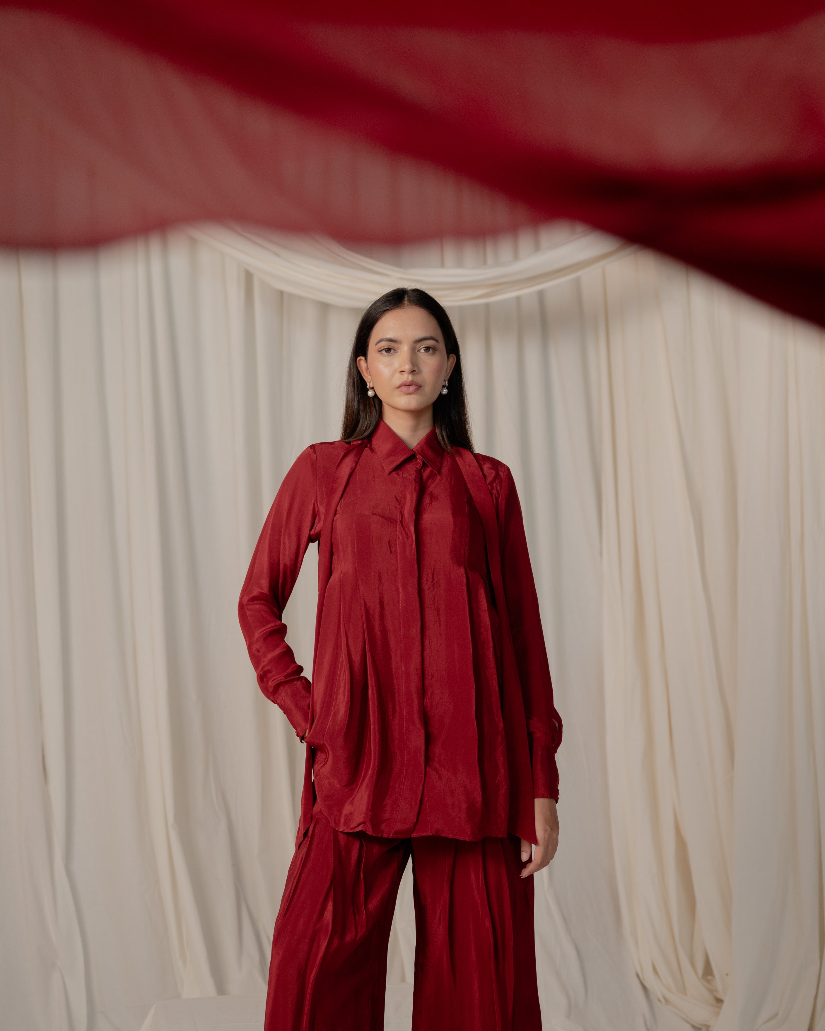 Pleated Shirt Co-ord