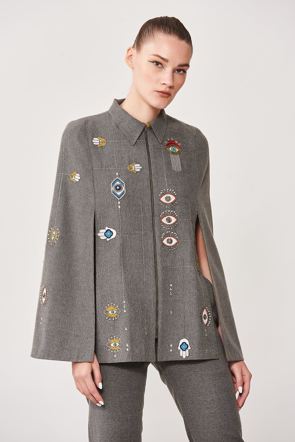 Evil Eye Cape With Narrow Pants