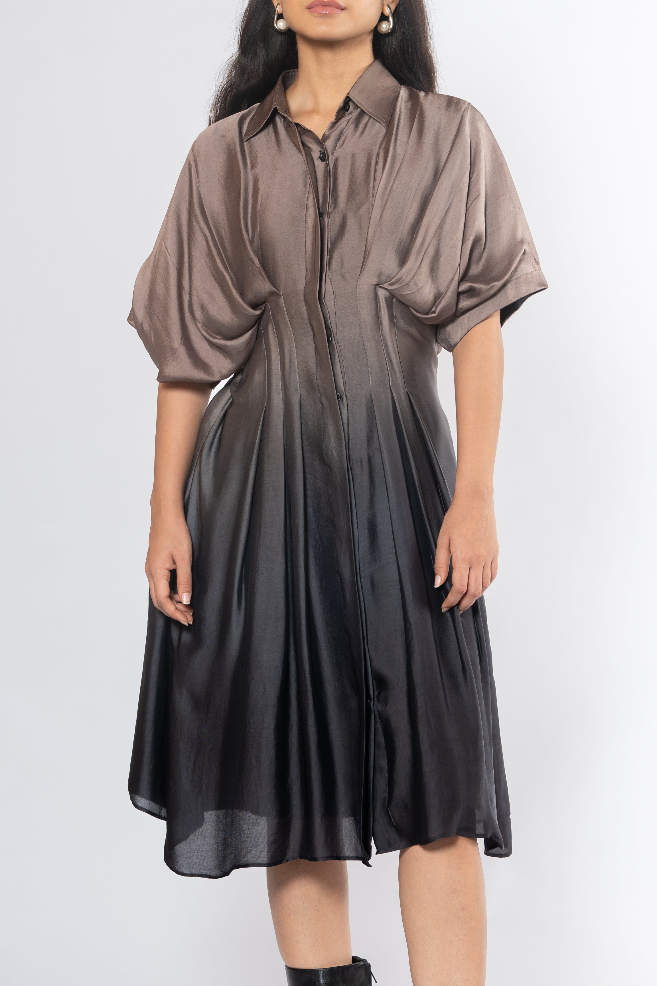 Pleated Shirt Dress