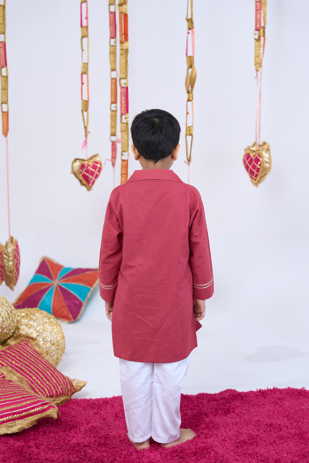 RUST HANDWORK KURTA SET