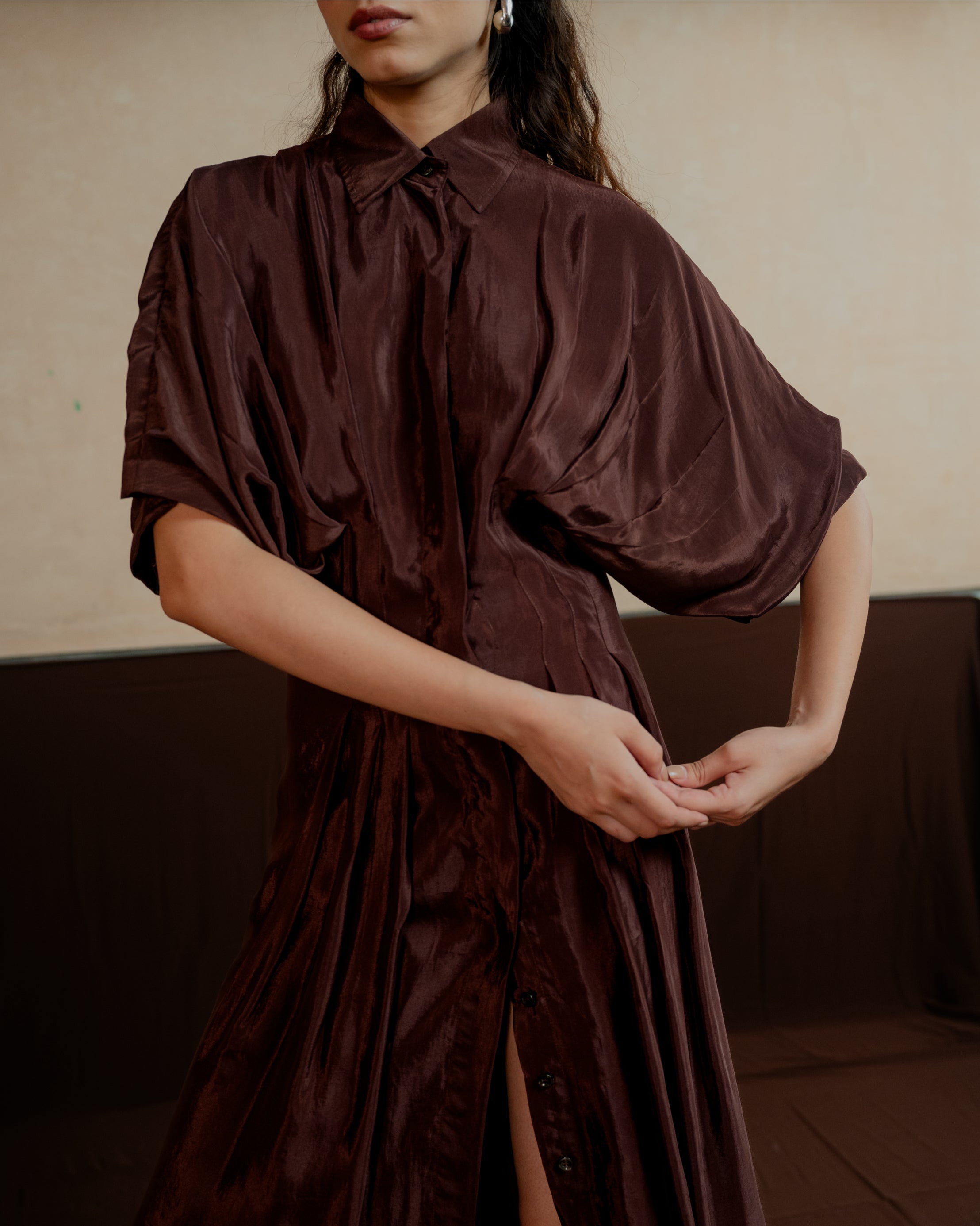 Pleated Shirt Dress