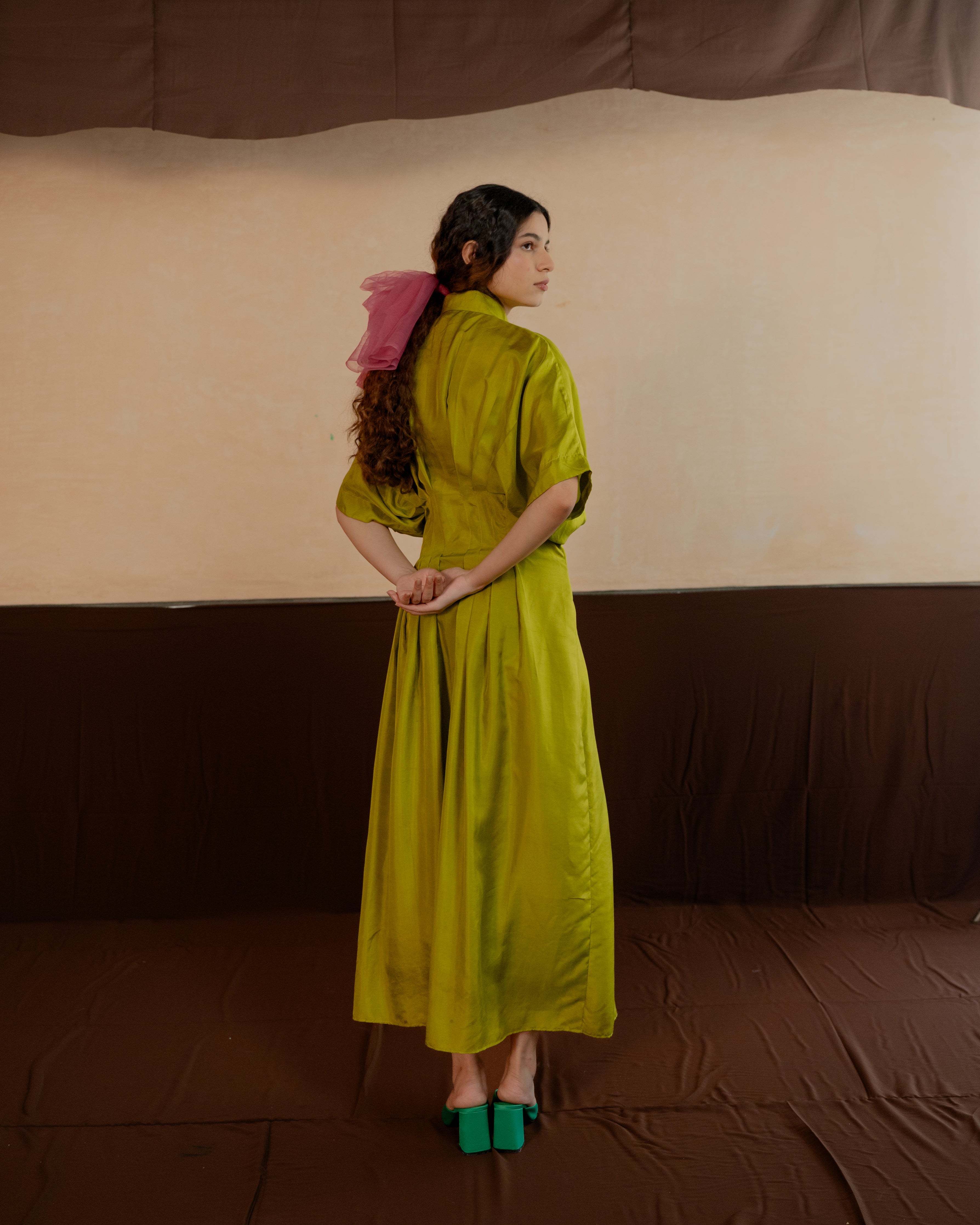 Pleated Shirt Dress