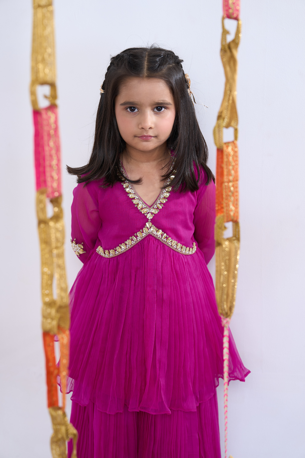 PINK ALIA CUT SHARARA
