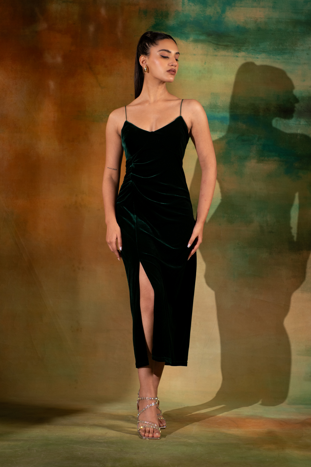 Zuri Side Slit Dress With Blazer