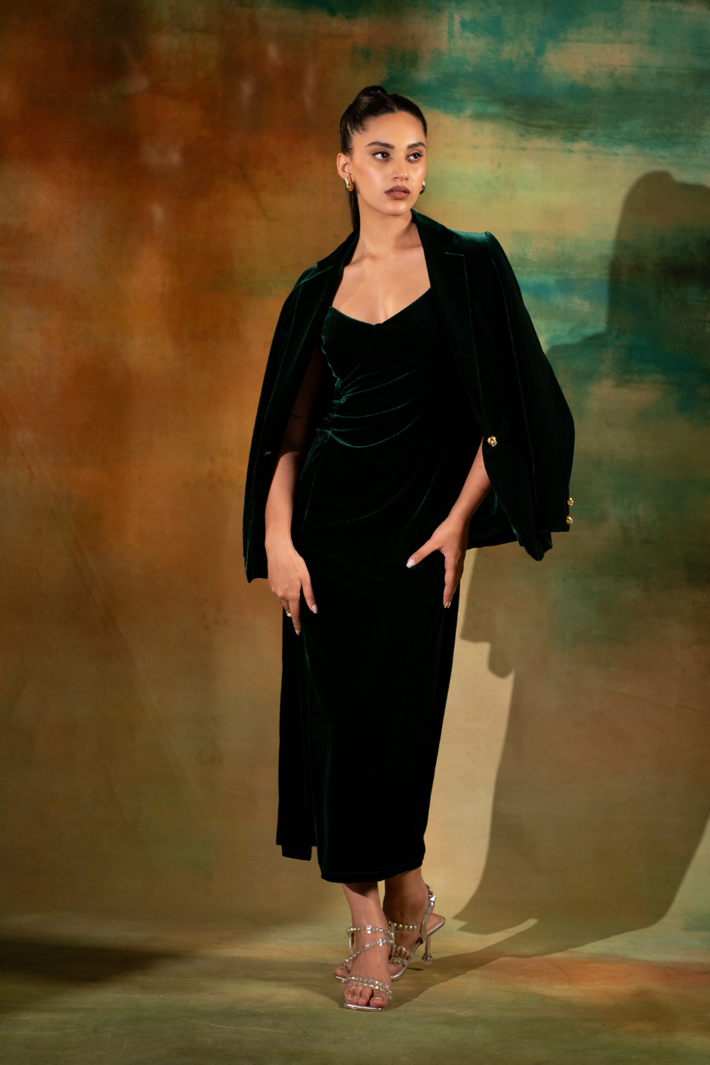 Zuri Side Slit Dress With Blazer